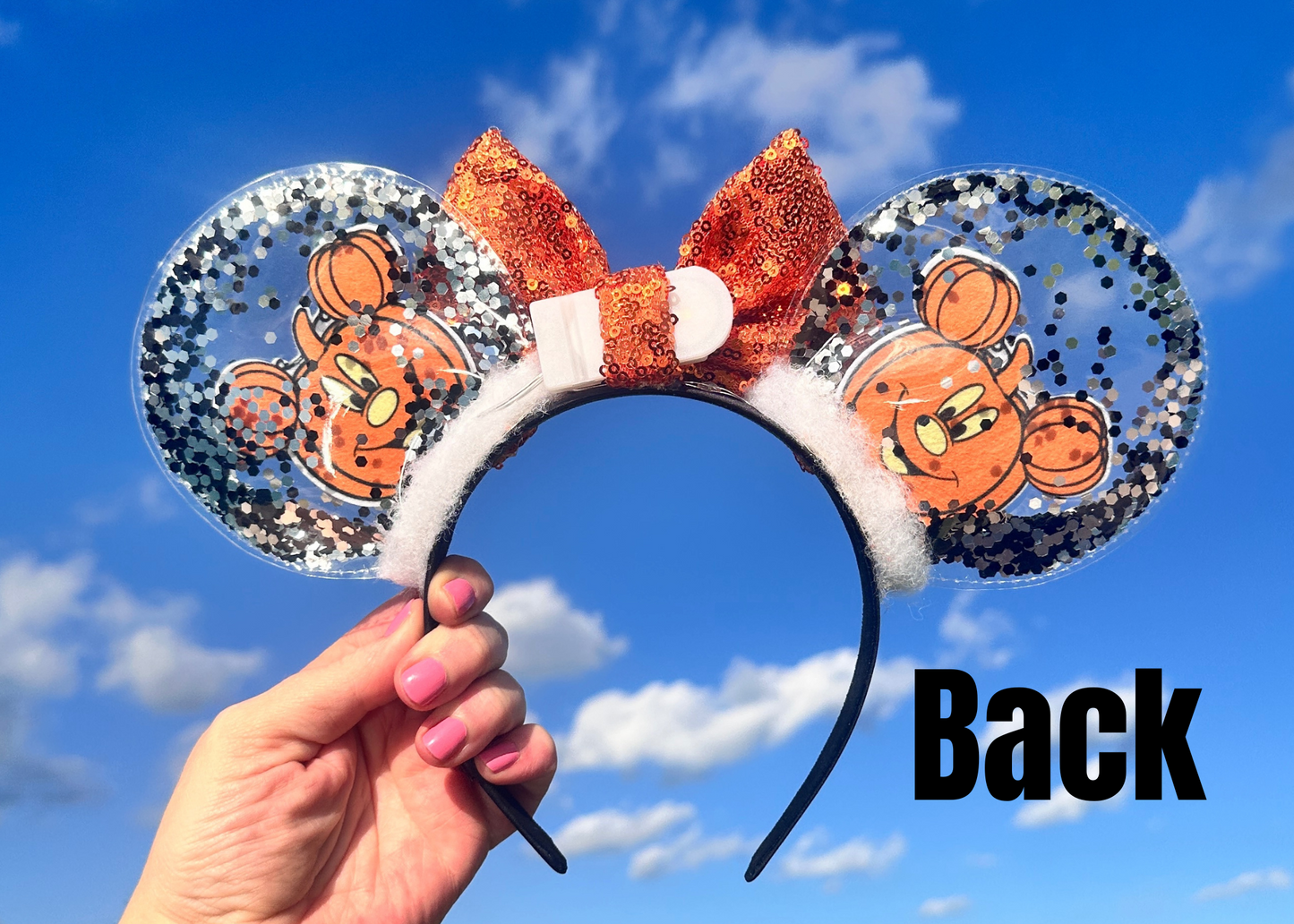 Mickey Pumpkin Halloween Glitter Shaker Ears