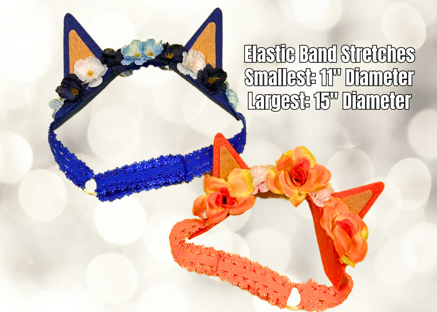 Blue Dog and Orange Dog Adjustable Baby Headband