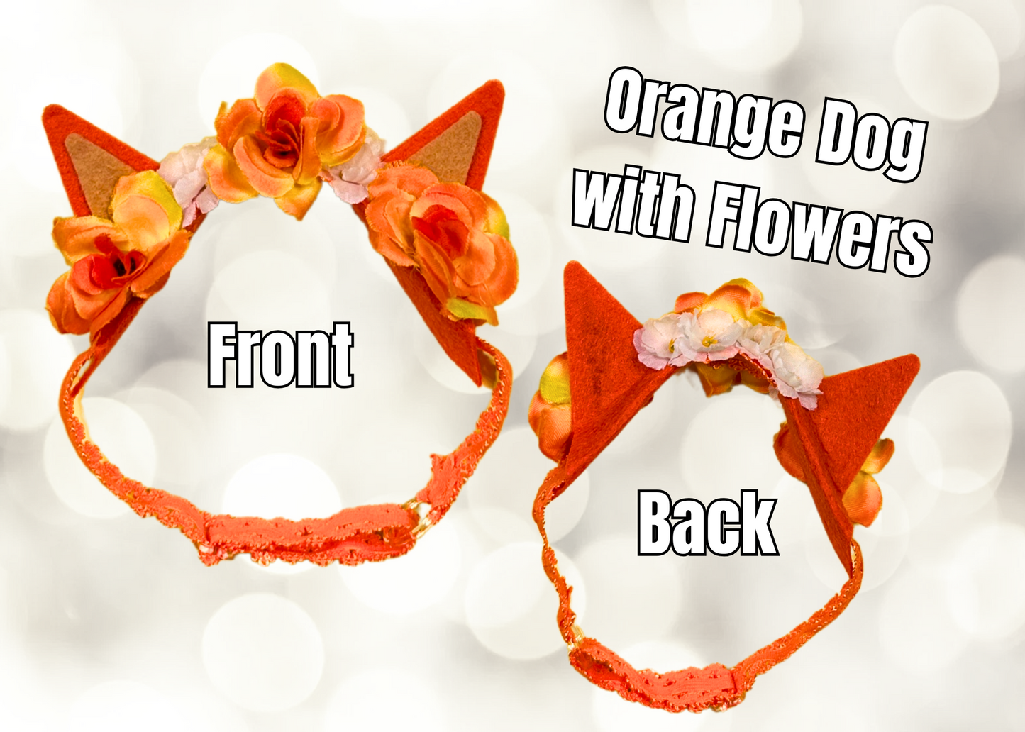 Blue Dog and Orange Dog Adjustable Baby Headband