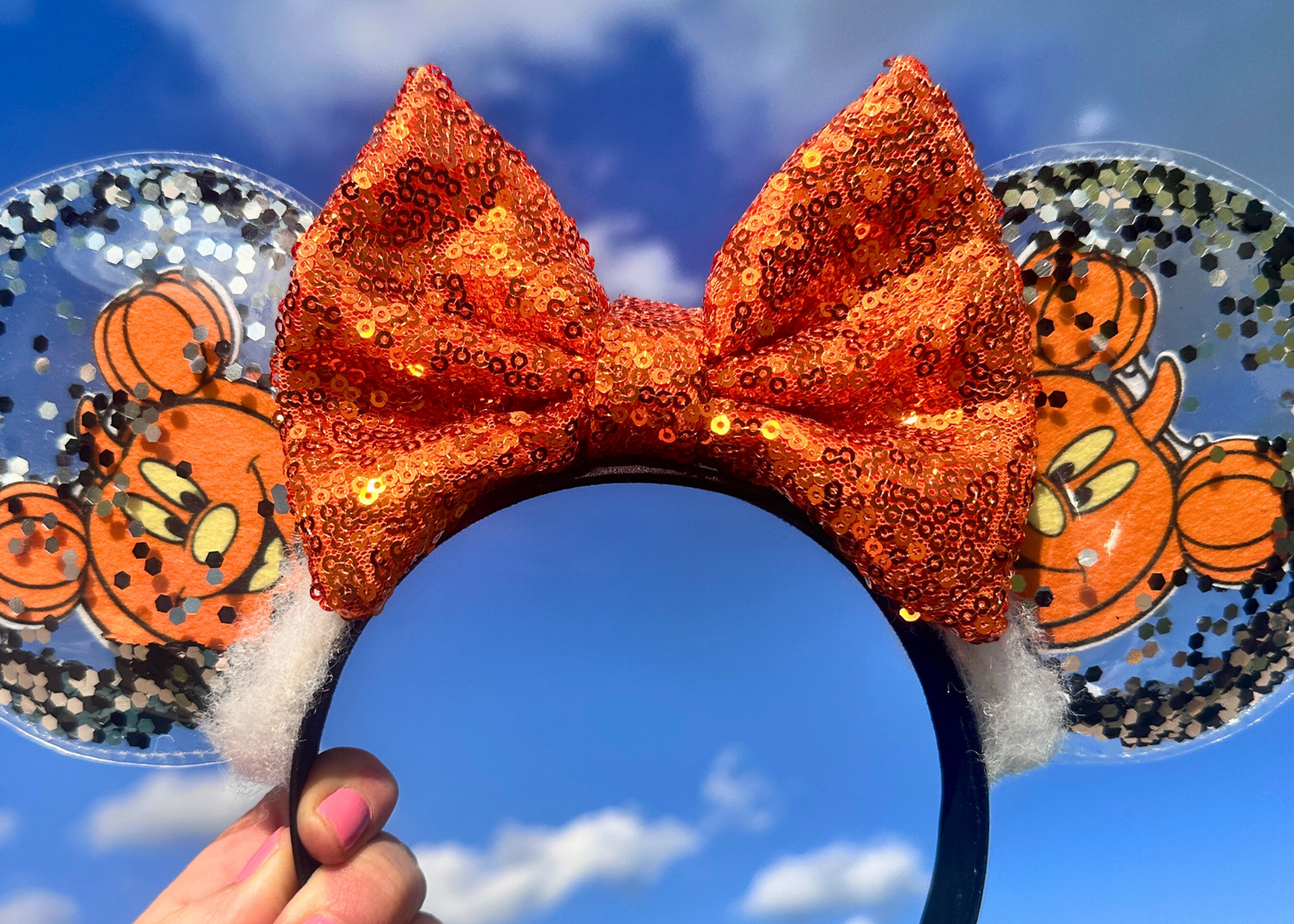 Mickey Pumpkin Halloween Glitter Shaker Ears