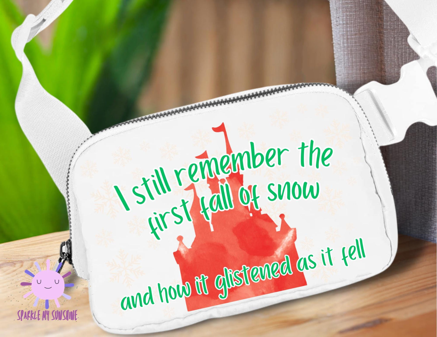 Disney Christmas Crossbody Bag, Swift Castle Fanny Pack, Winter Snowflake Belt Bag, Hip Purse, Bum Bag, Magic Kingdom, Mini Backpack