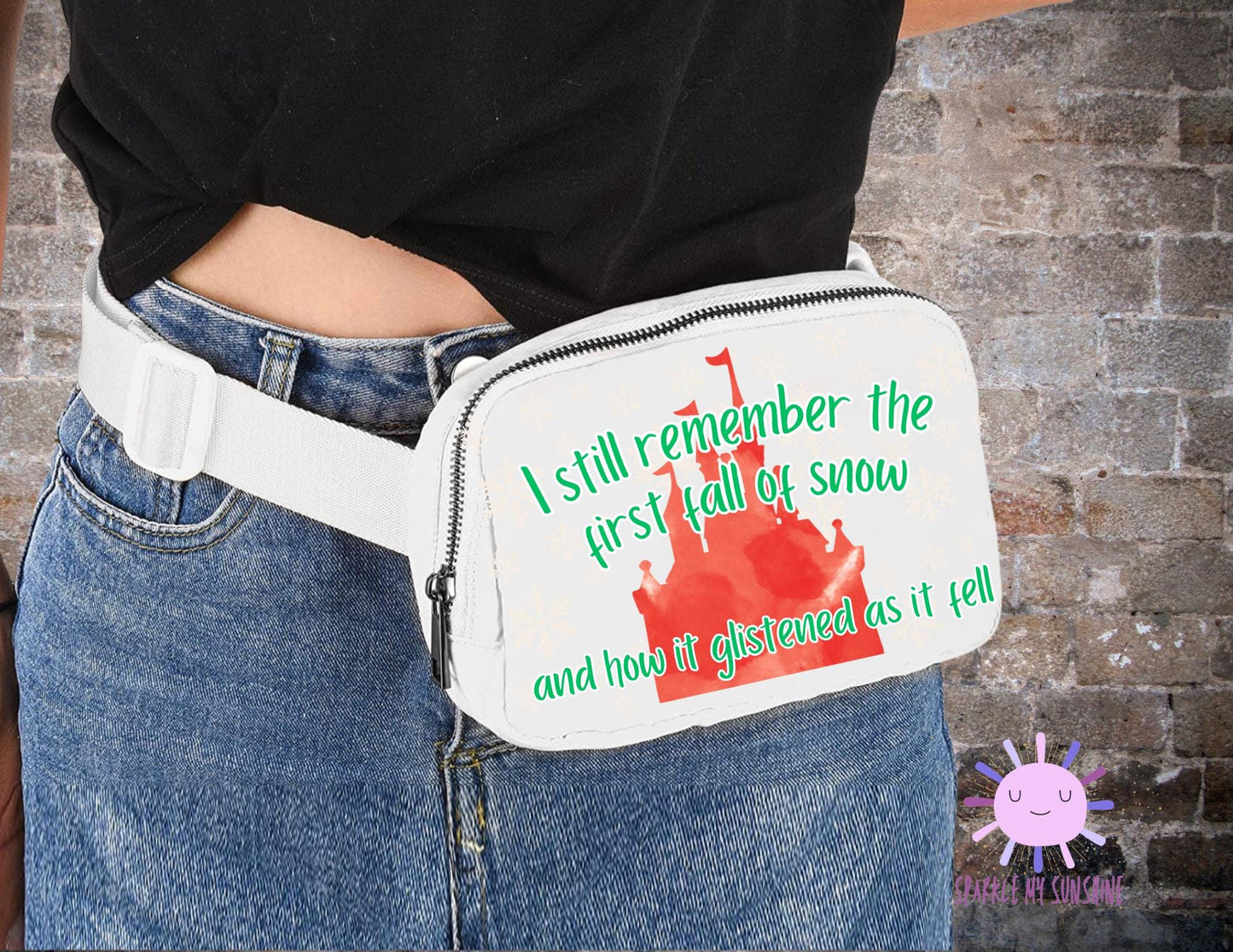Disney Christmas Crossbody Bag, Swift Castle Fanny Pack, Winter Snowflake Belt Bag, Hip Purse, Bum Bag, Magic Kingdom, Mini Backpack