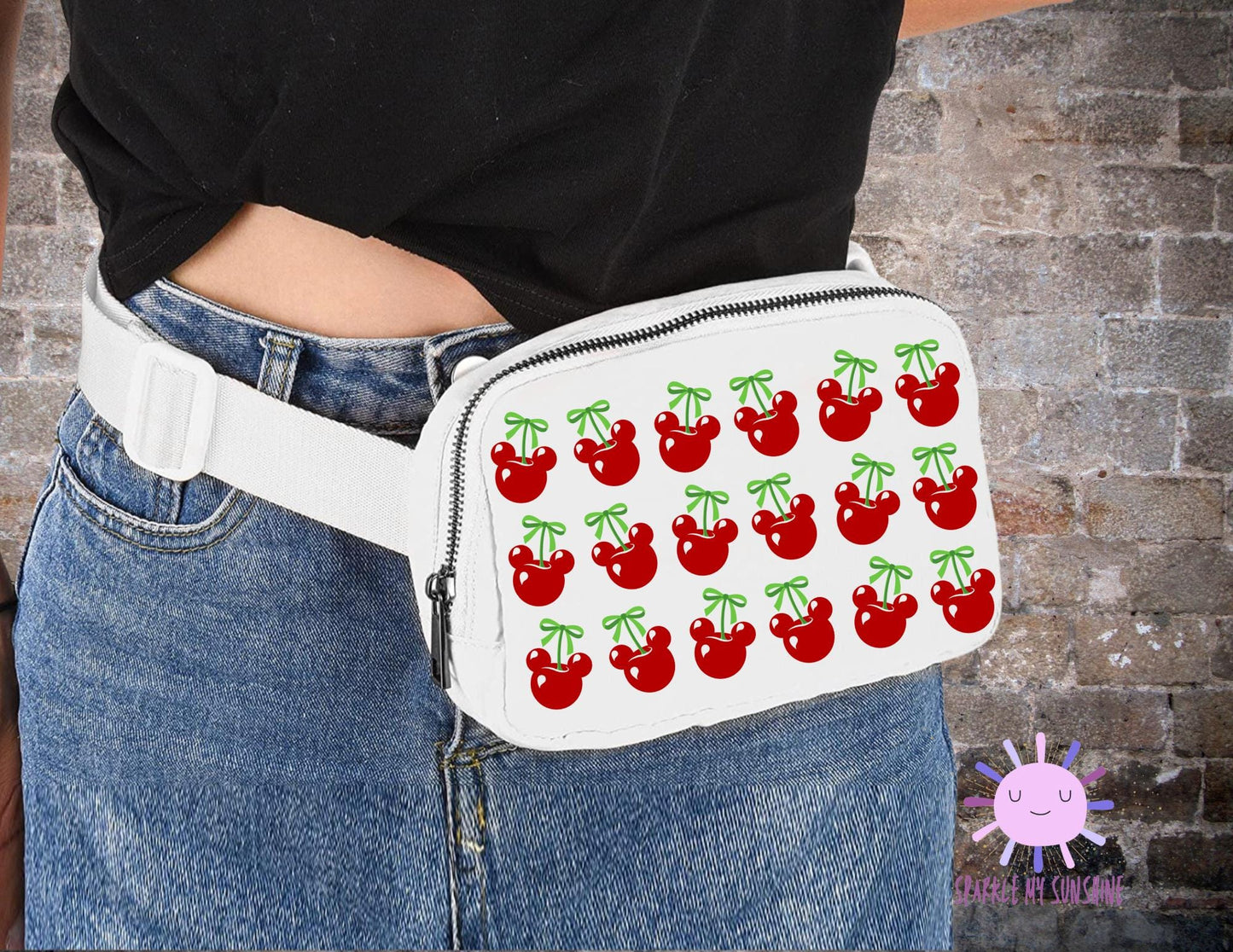 Mickey Cherry Summer Cross Body Bag, Coquette Bows Disney Fanny Pack, Disneyland Sling Bag Purse, Hip Bag, Belt Bag, Small Backpack, Ears