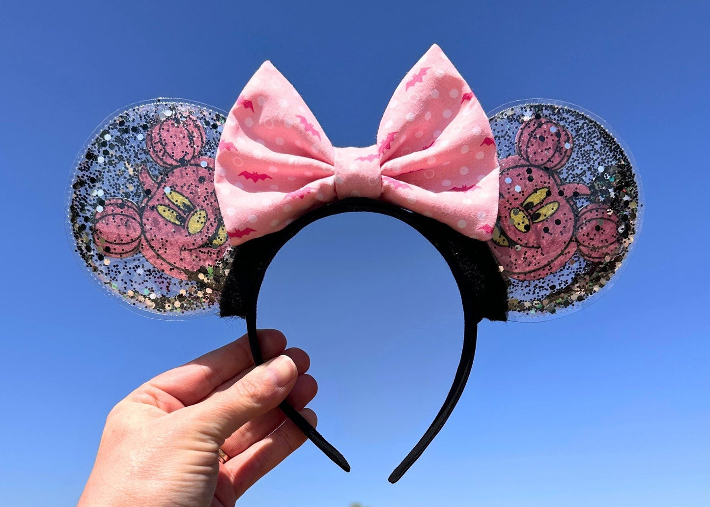 Pink Mickey Pumpkin Pastel Halloween Disney Mouse Ears Headband