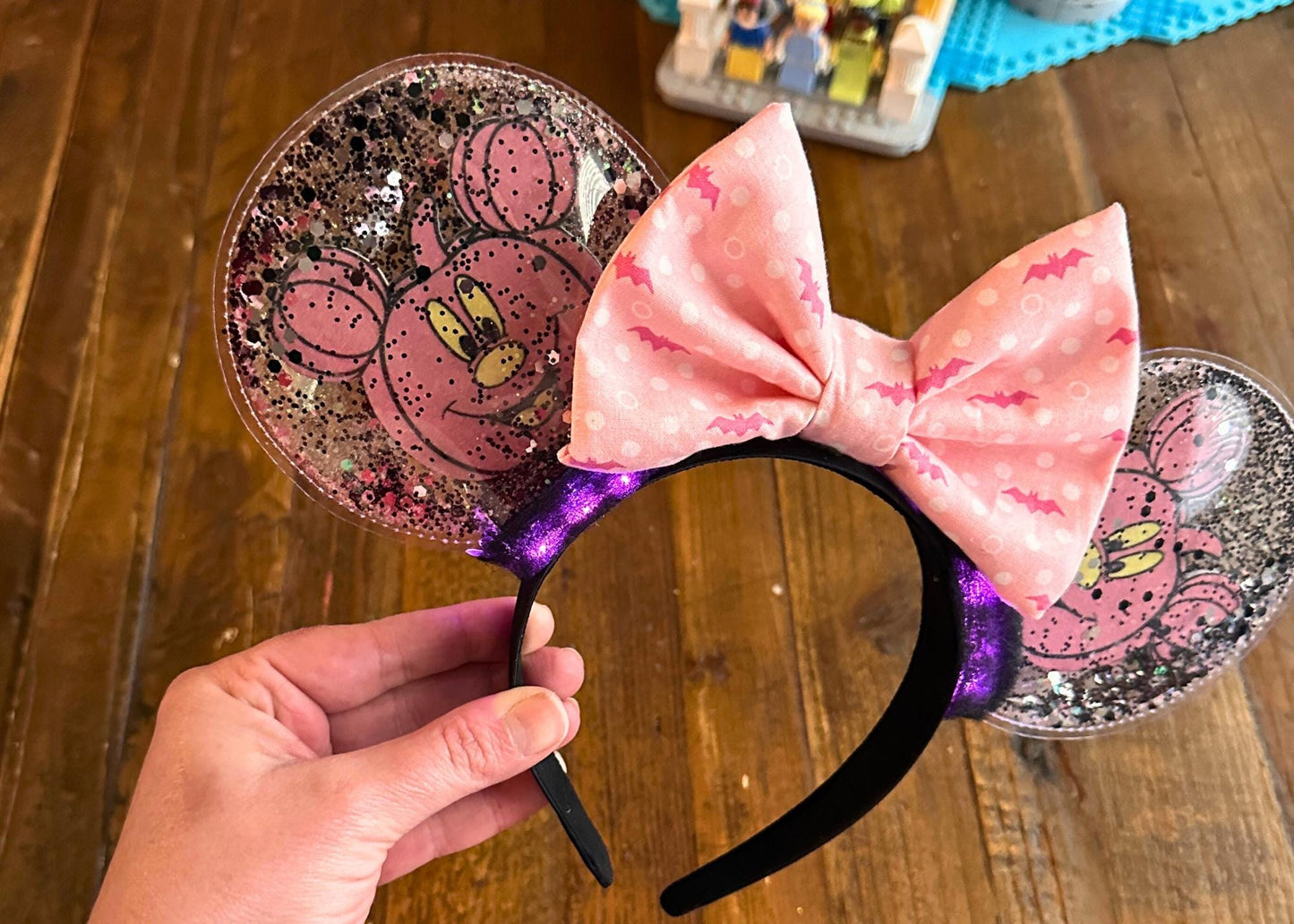 Pink Mickey Pumpkin Pastel Halloween Disney Mouse Ears Headband