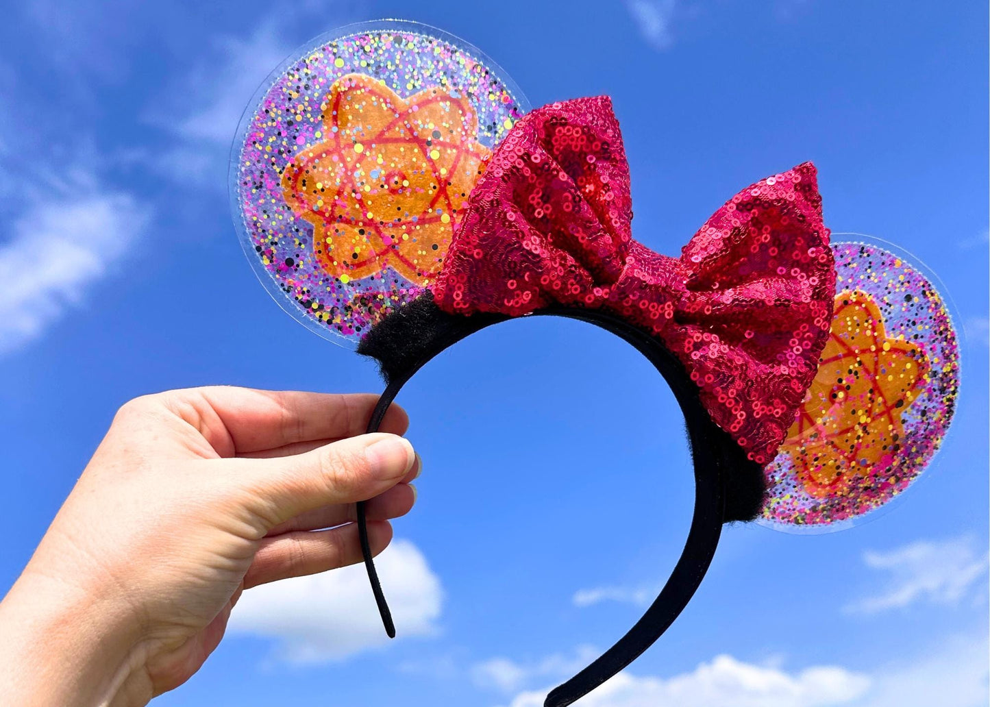 Retro 90s Disney Goofy Movie Powerline Mouse Ears Headband, Glitter Sparkle Mickey Ears, Disneyland Minnie Headband, Max, Roxanne, Stand Out