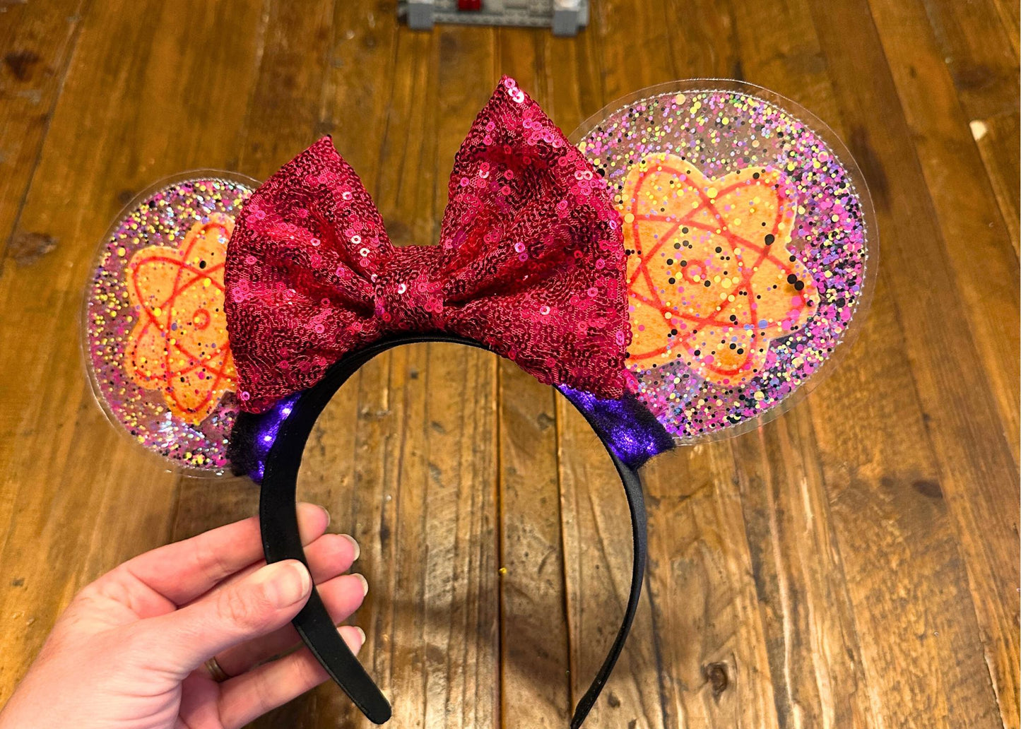 Retro 90s Disney Goofy Movie Powerline Mouse Ears Headband, Glitter Sparkle Mickey Ears, Disneyland Minnie Headband, Max, Roxanne, Stand Out