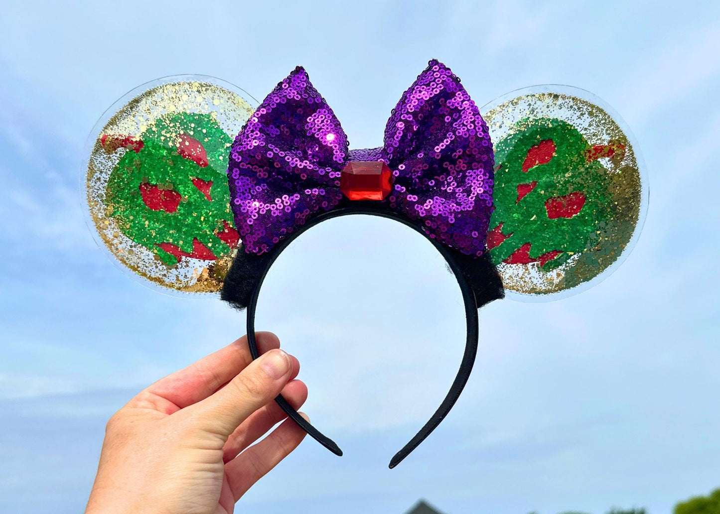 Snow White Evil Queen Poison Apple Disney Villain Mickey Ears Mouse Headband, Wicked Queen Minnie Ears, Halloween Costume, Seven Dwarfs