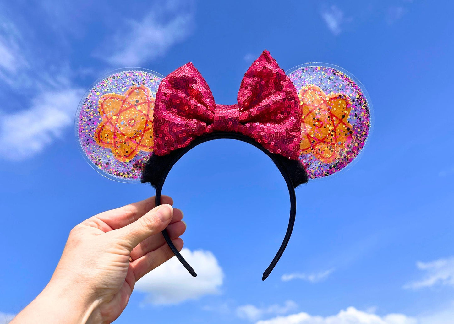 Retro 90s Disney Goofy Movie Powerline Mouse Ears Headband, Glitter Sparkle Mickey Ears, Disneyland Minnie Headband, Max, Roxanne, Stand Out