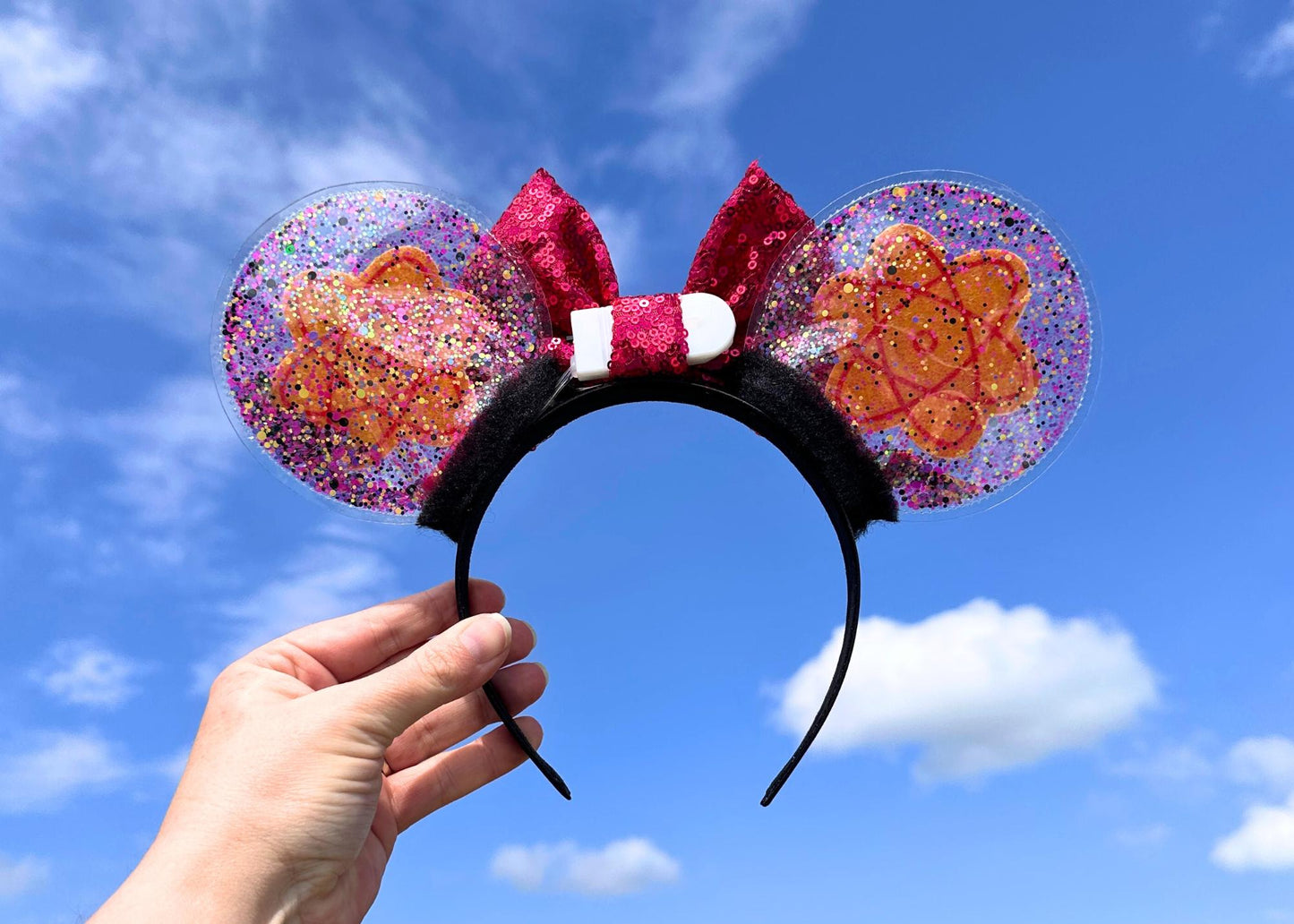 Retro 90s Disney Goofy Movie Powerline Mouse Ears Headband, Glitter Sparkle Mickey Ears, Disneyland Minnie Headband, Max, Roxanne, Stand Out