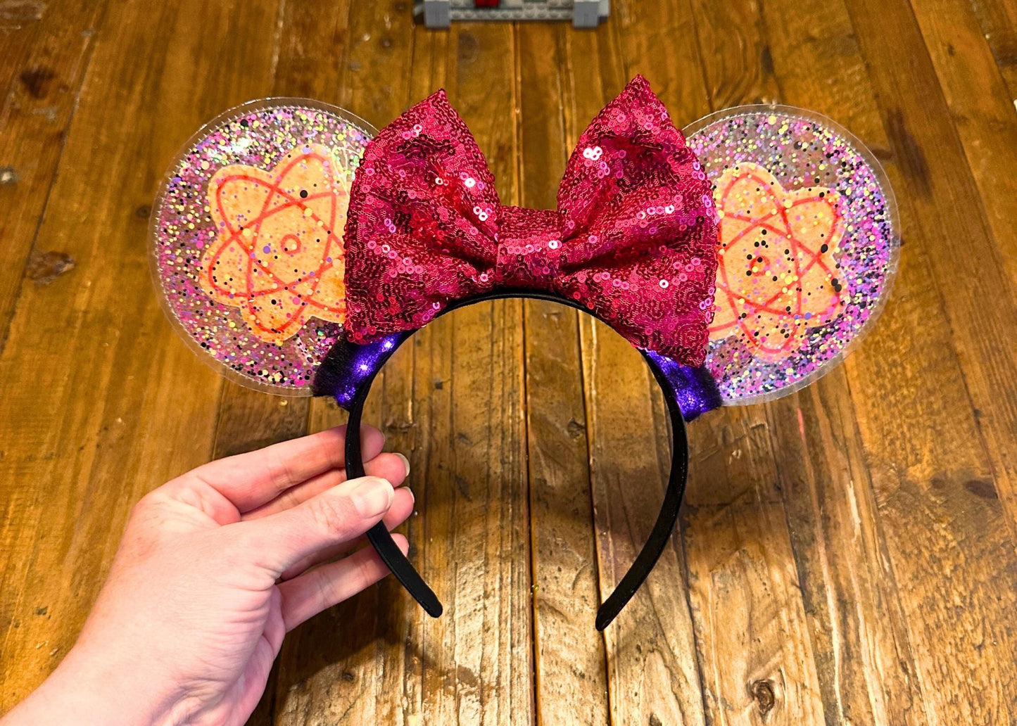 Retro 90s Disney Goofy Movie Powerline Mouse Ears Headband, Glitter Sparkle Mickey Ears, Disneyland Minnie Headband, Max, Roxanne, Stand Out