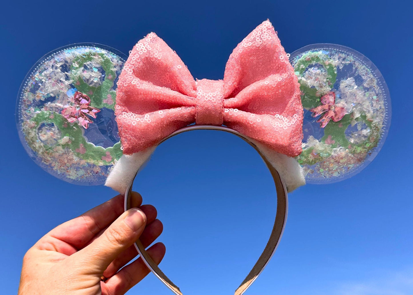 Pink Holiday Mickey Wreath Disney Christmas Mouse Ears Headband
