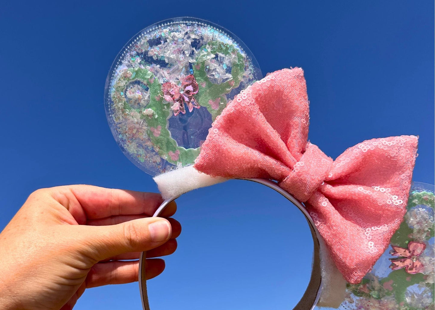 Pink Holiday Mickey Wreath Disney Christmas Mouse Ears Headband