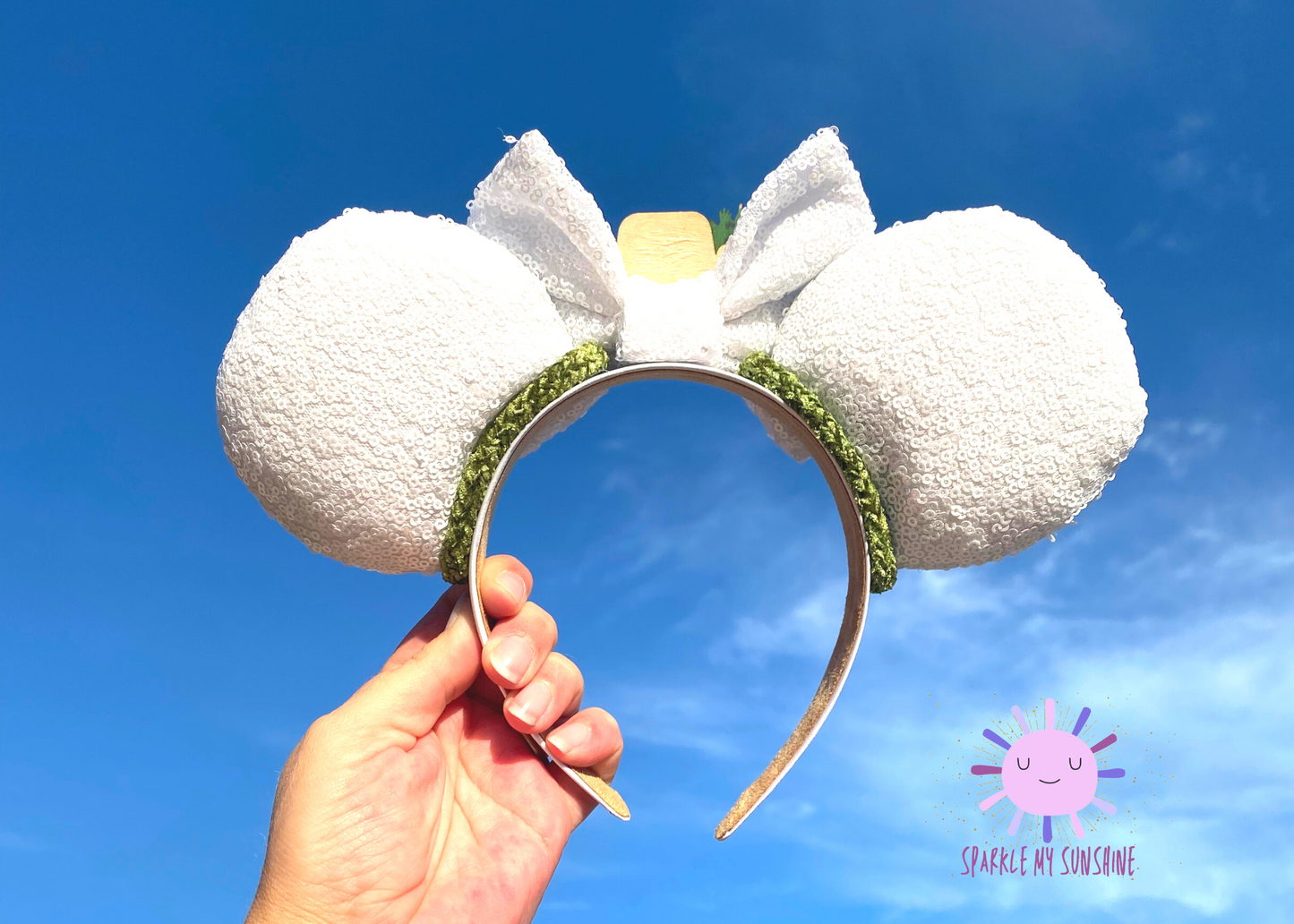 Winter White Sequin Christmas Mouse Ears