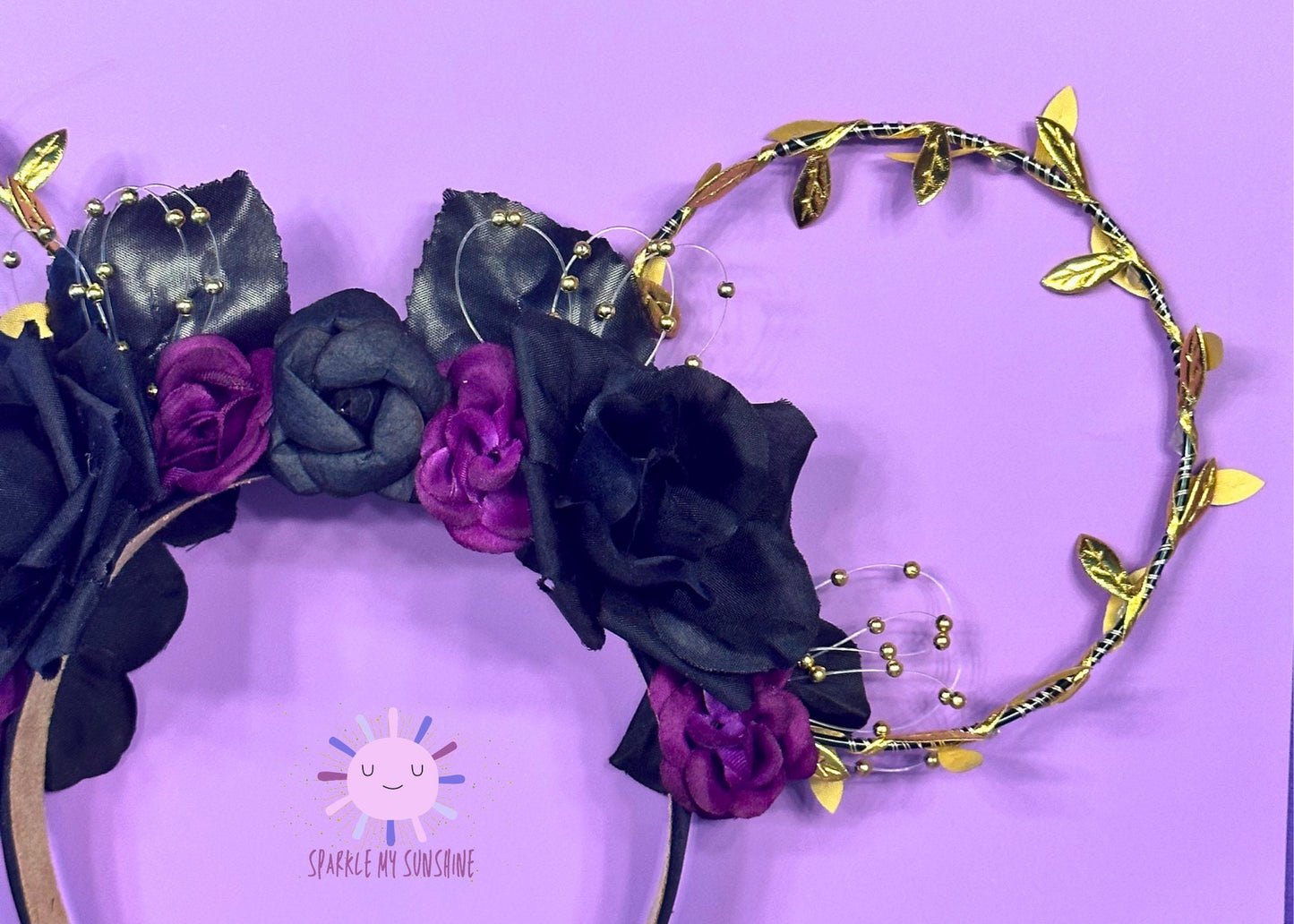 Ursula Disney Ears, Sea Witch Mickey Ears, Floral Wire Minnie Ears Headband, Little Mermaid Mouse Ears, Evil Costume, Villain Queen Cosplay