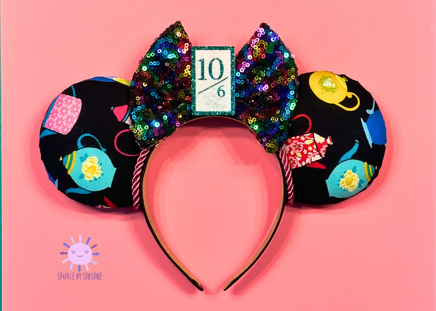 Mad Hatter Disney Ears, Alice in Wonderland Mickey Ears, Cheshire Cat, Queen of Hearts, Rainbow Glitter Minnie Ears, Halloween Headband