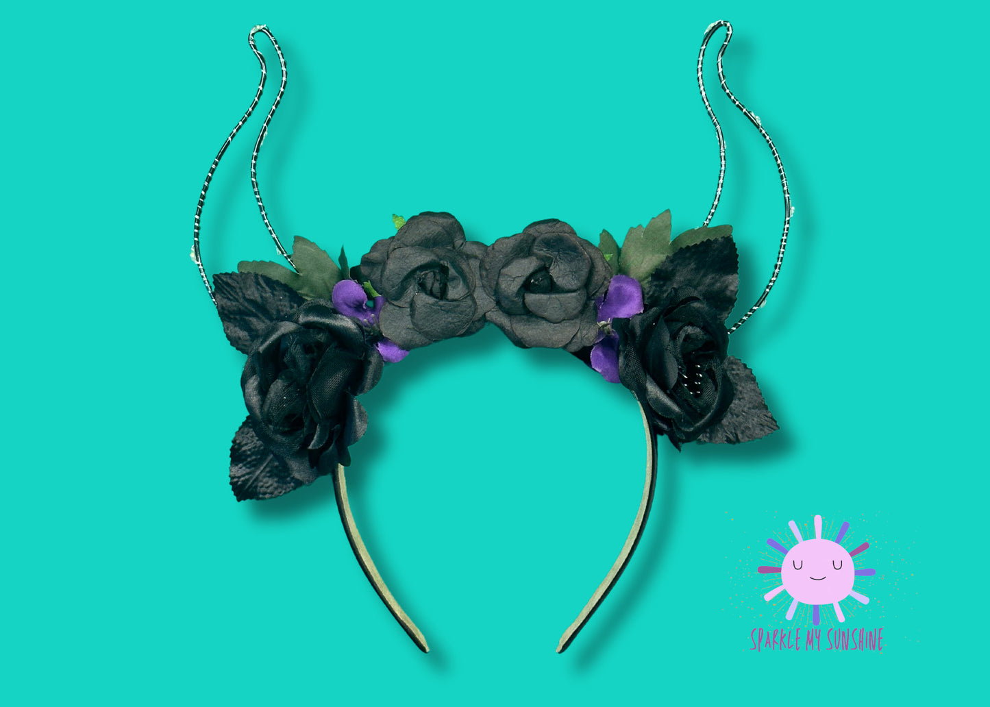 Maleficent Horns Disney Ears, Sleeping Beauty Mickey Ears, Floral Wire Minnie Ears, Halloween Costume, Evil Queen, Disney Villain Mouse Ears