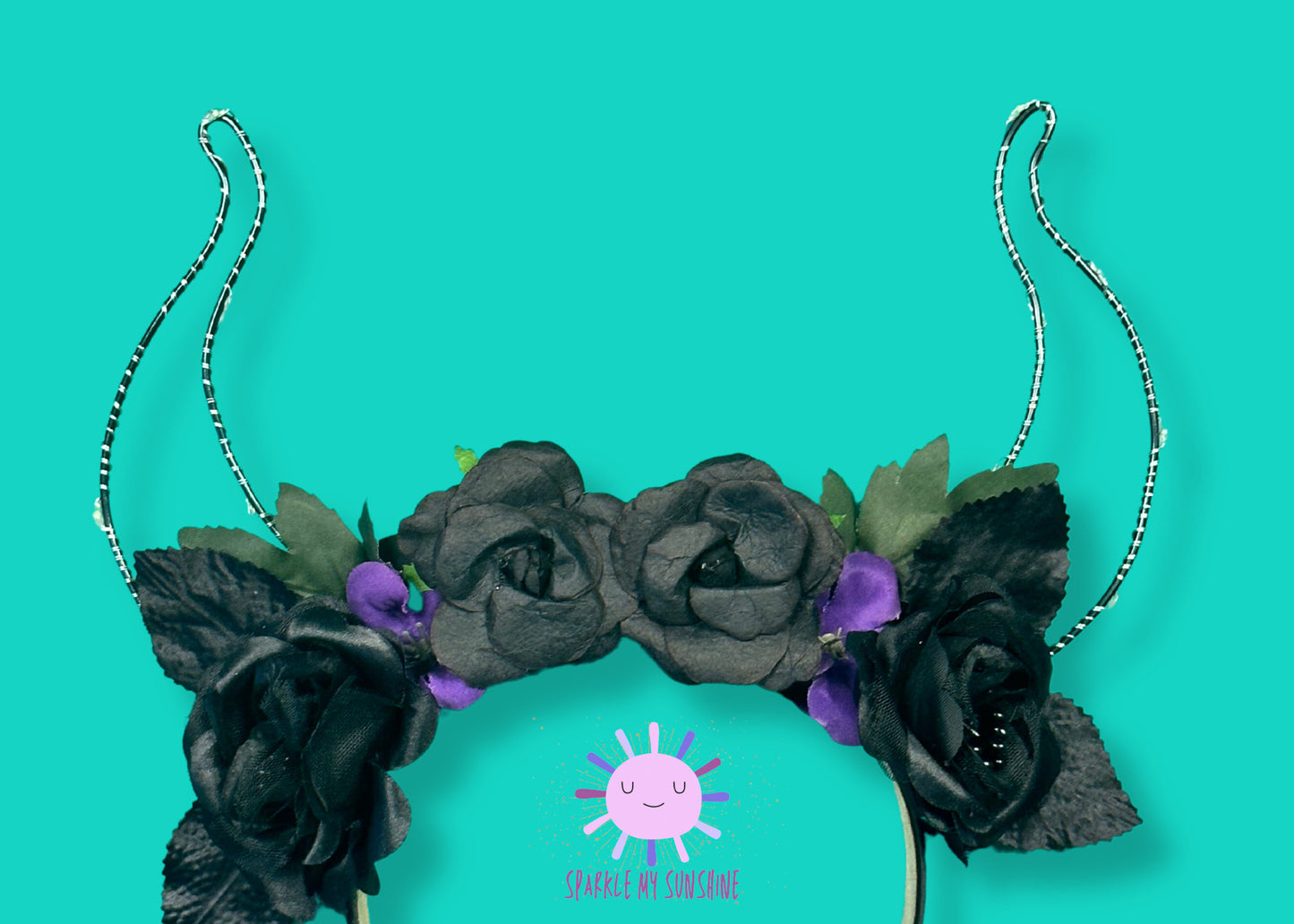 Maleficent Horns Disney Ears, Sleeping Beauty Mickey Ears, Floral Wire Minnie Ears, Halloween Costume, Evil Queen, Disney Villain Mouse Ears