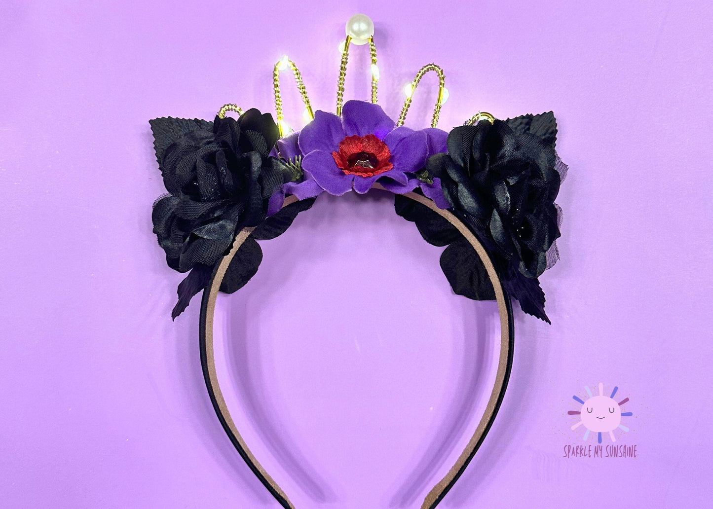 Evil Queen Crown Disney Ears, Snow White Mickey Ears, Descendants Headband, Floral Wire Minnie Ears, Halloween Costume, Villains, Maleficent