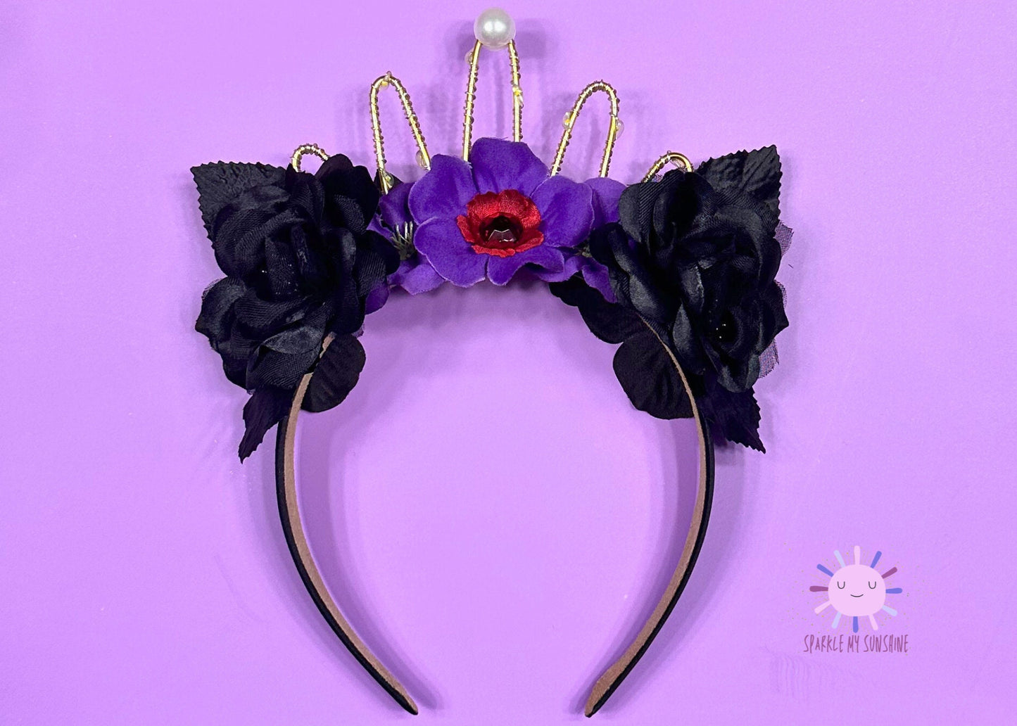 Evil Queen Crown Disney Ears, Snow White Mickey Ears, Descendants Headband, Floral Wire Minnie Ears, Halloween Costume, Villains, Maleficent