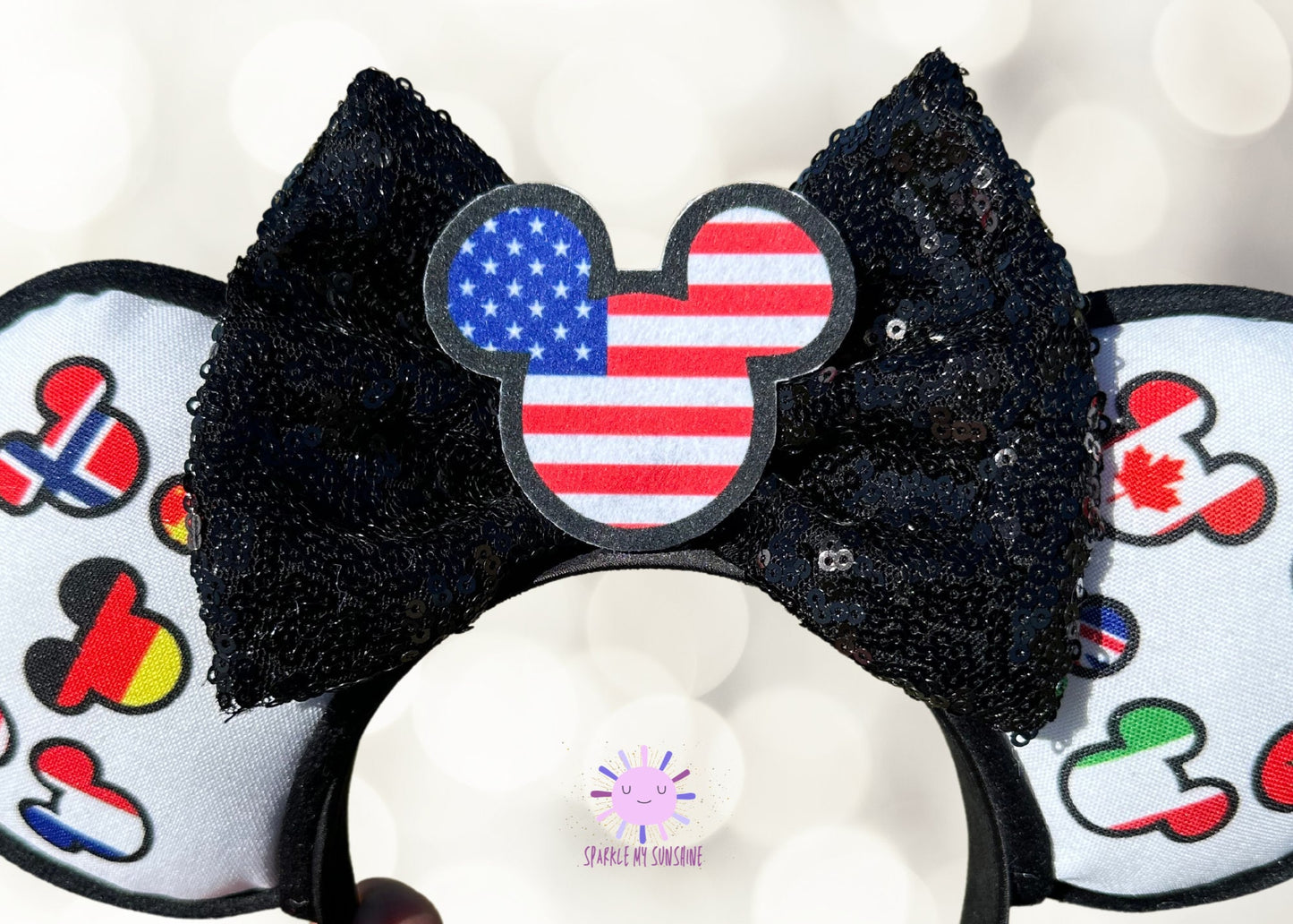 World Showcase Disney Epcot Mickey Ears, Around the World Mouse Head Minnie Ears, Disney Headband, Personalized Ears, Epcot Drinking Ears