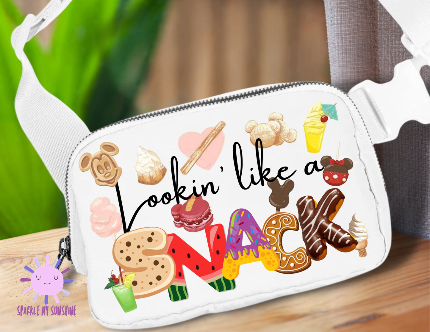 Looking Like a Snack Disney Fanny Pack, Snacks Belt Bag, Best Day Ever Crossbody Sling Purse, Food Nylon Small Tote, Christmas Gift for Her