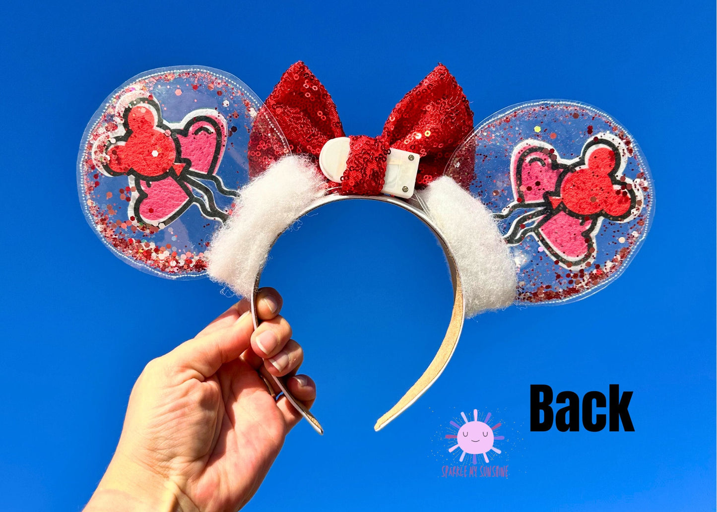 Disney Valentines Day Ears, Sweethearts Nite Mickey Ears Headband, Glitter Balloon Minnie Ears, Disneyland Mouse Ears, Custom Accessories