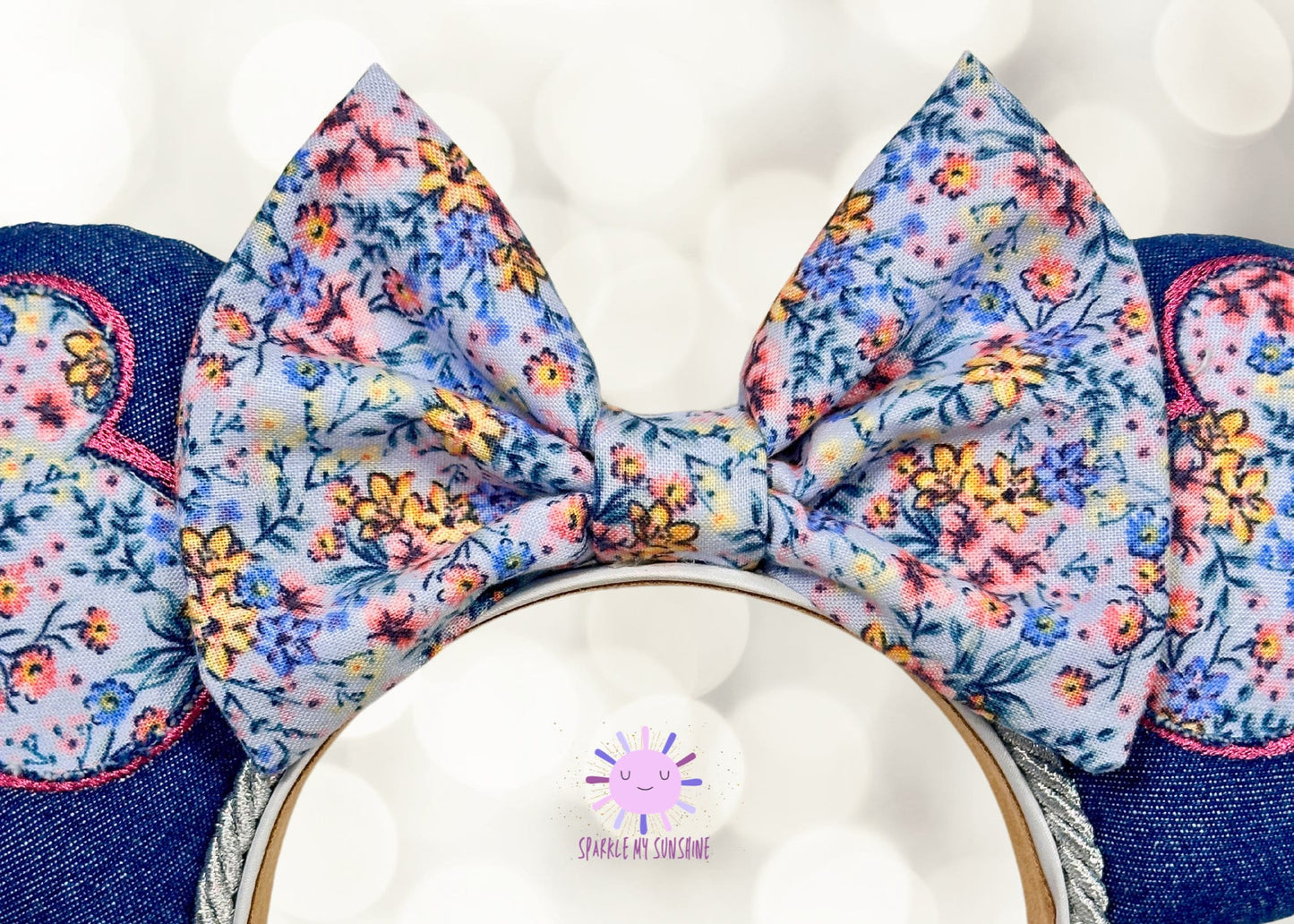 Spring Floral Disney Ears, Epcot Flower and Garden Festival Mickey Ears, Denim Blue Minnie Ears, Pink Disneyland Headband, Summer Mouse Ears