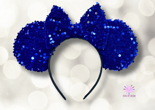 Royal Blue Velvet Sequin Mouse Ears