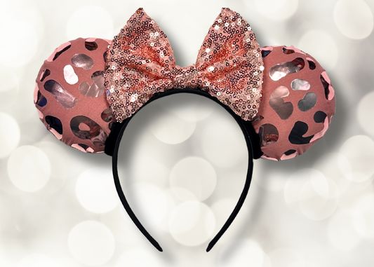 Pink Rose Gold Cheetah Ears