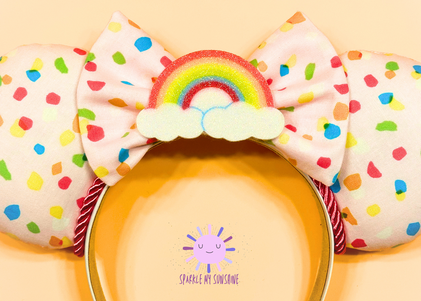 Rainbow Pride Pink Confetti Mouse Ears