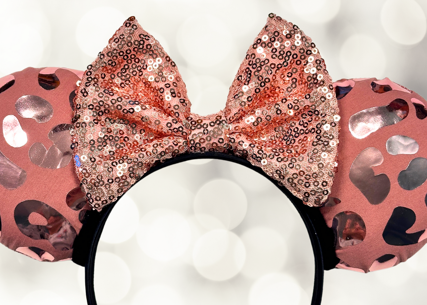 Pink Rose Gold Cheetah Ears