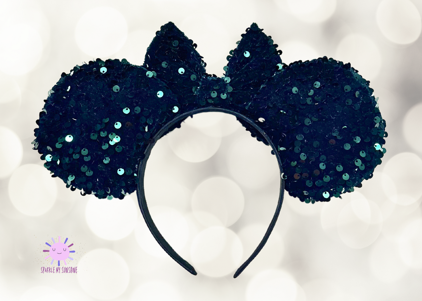 Emerald Green Velvet Sequin Mouse Ears