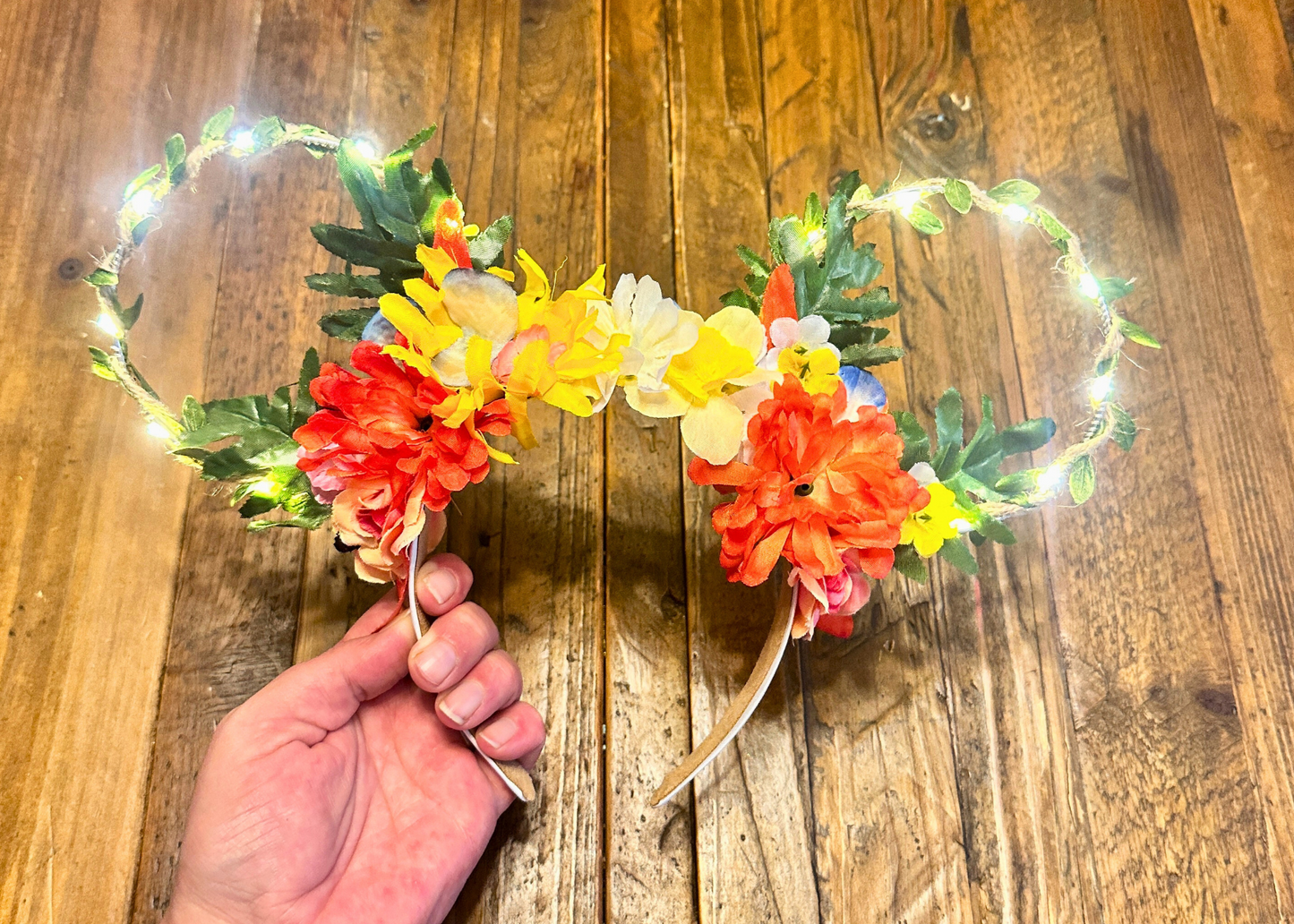 Summer Fun Floral Light Up Mouse Ears