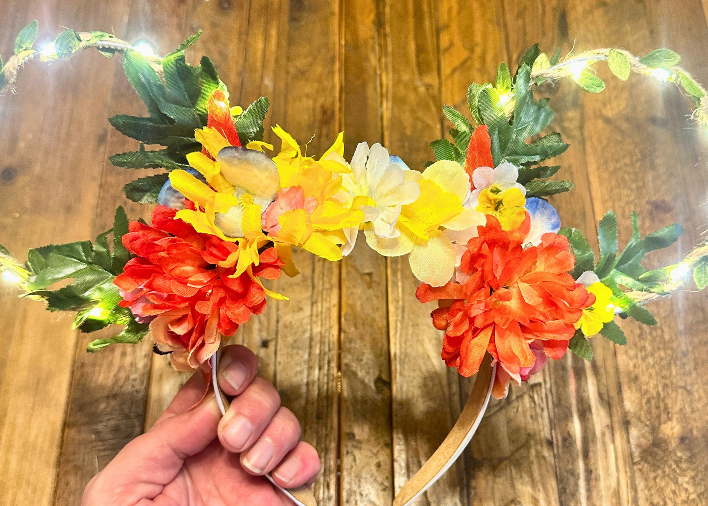 Summer Fun Floral Light Up Mouse Ears