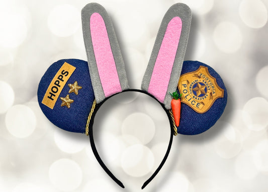 Zootopia Judy Hopps inspired Disney Ears, Bunny Character Mickey Ears, Rabbit Costume Cosplay Mouse Ears, Disneyland Minnie Ear, Disney Gift