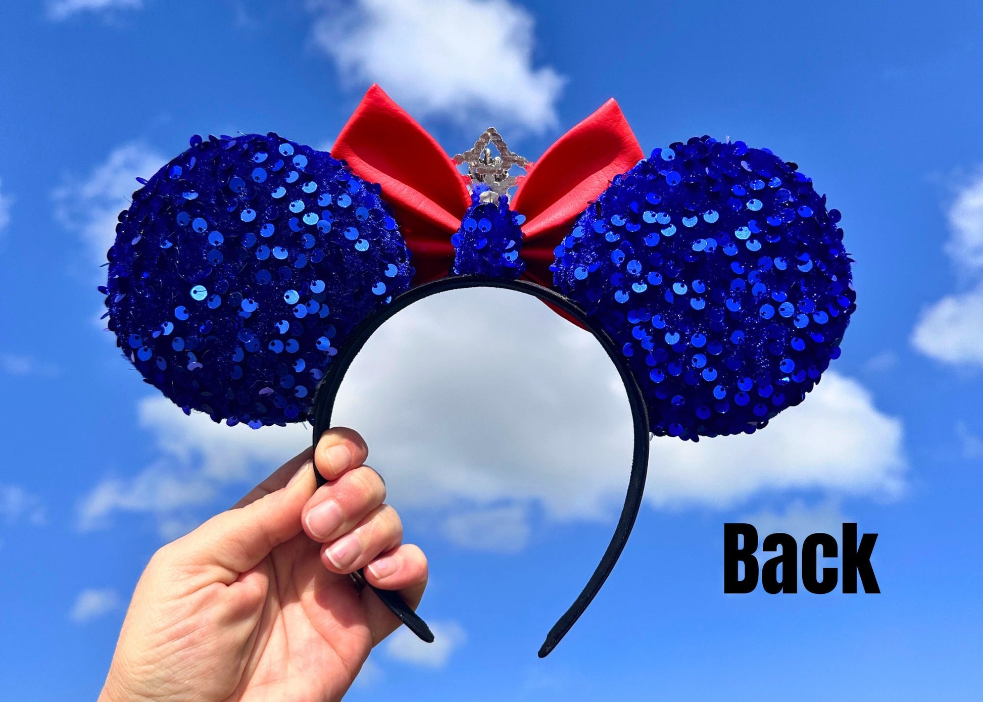 Descendants Evie Villain Princess Disney Ears, Blue Sequin Velvet Mickey Ears, Red Leather Bow Minnie Ears, Halloween Mouse Ears, Maleficent