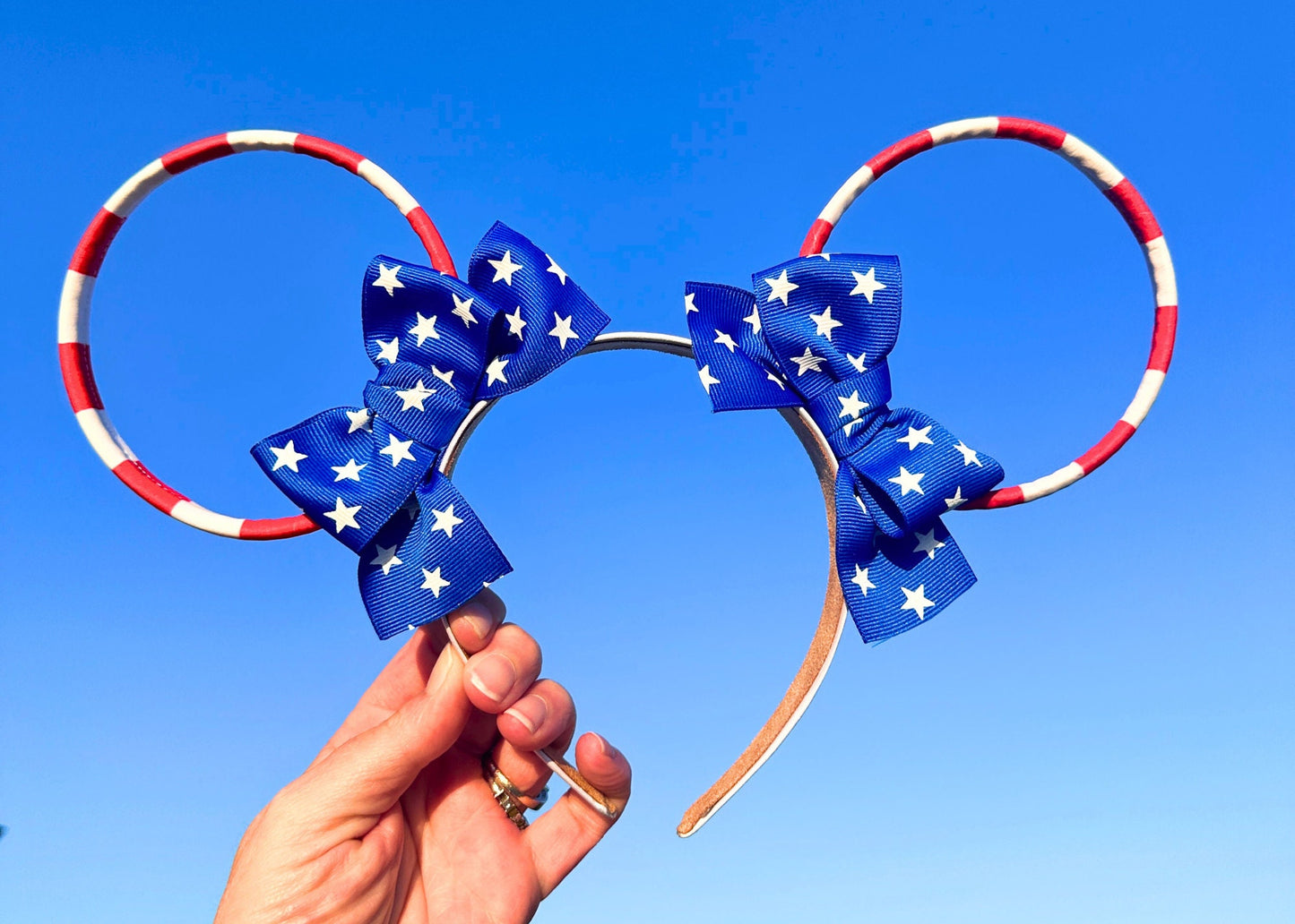 4th of July Disneyland Ears Headband, Patriotic American Flag Mickey Ears, Independence Day Ears, Red White Blue July 4th Ears, Memorial Day