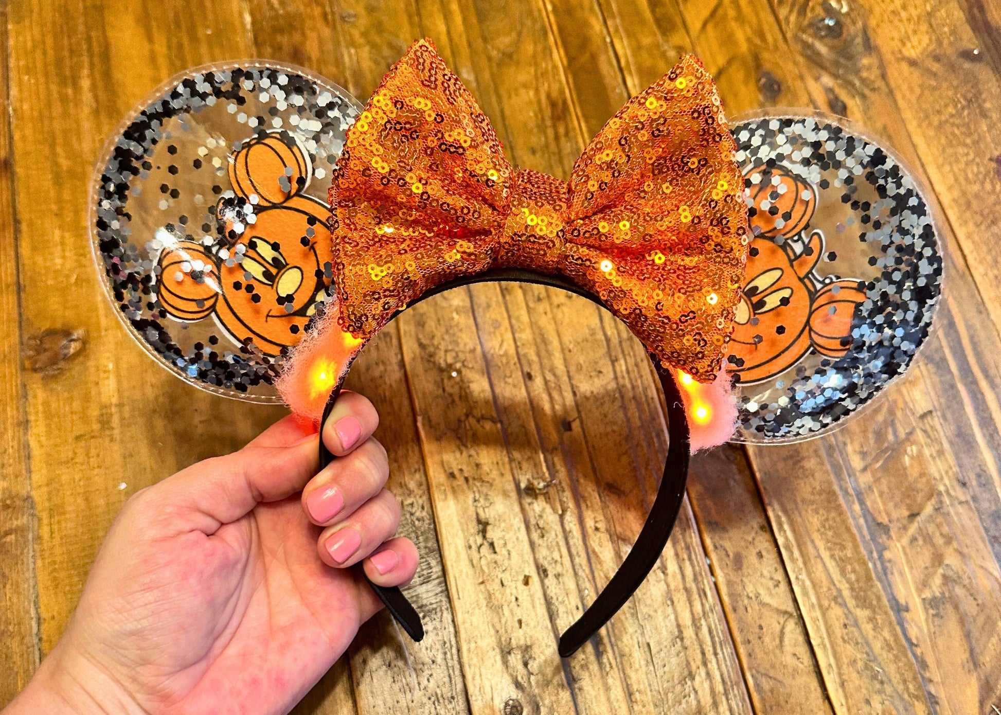 Mickey Pumpkin Halloween Disney Ears Headband, Disneyland Party Mickey Ears, Not So Scary Halloween Party, Minnie Ears, DisneyWorld Ears