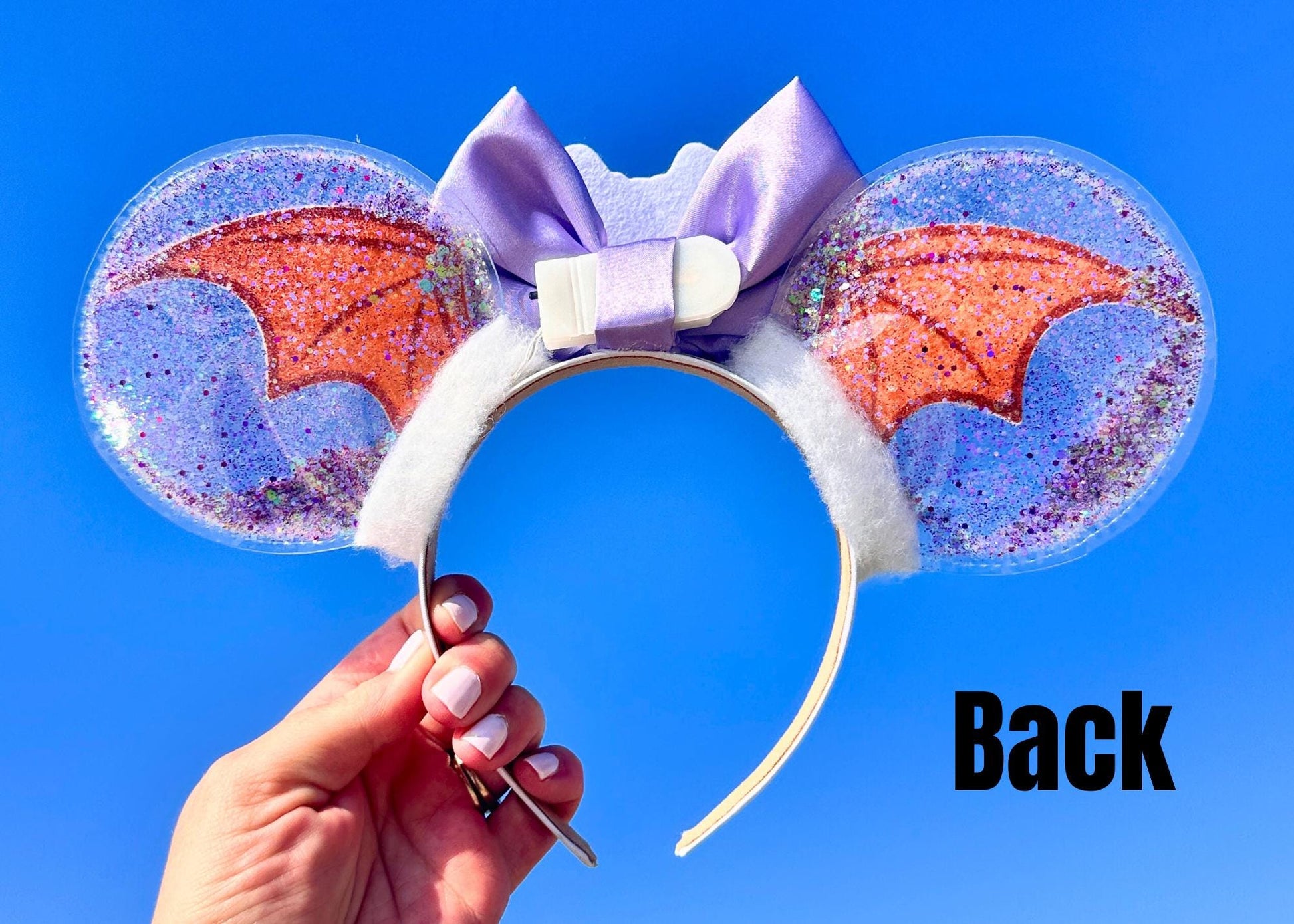 Figment inspired Disney Epcot Clear Glitter Mickey Ears, Purple Dragon Minnie Ears, Arts Festival Mouse Ears, One Little Spark, WDW Vacation