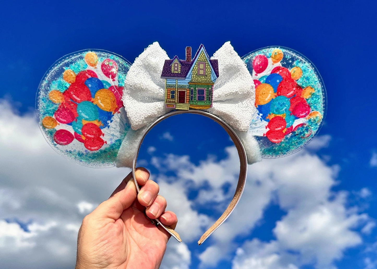 Up Balloon House inspired Disney Mickey Ears, Animal Kingdom Glitter Sequin Minnie Ears, Carl and Ellie, Adventure is Out There, Grape Soda