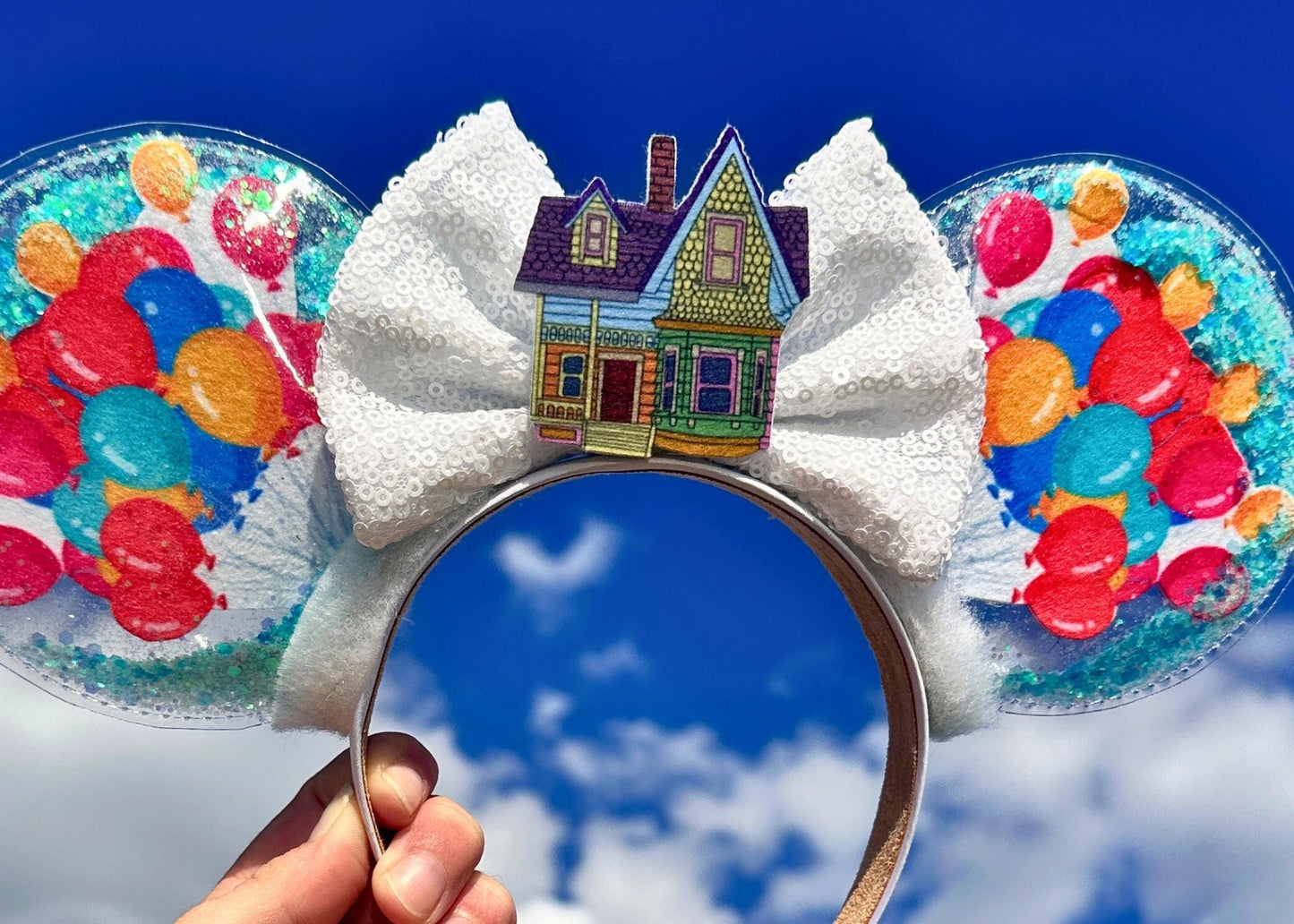 Up Balloon House inspired Disney Mickey Ears, Animal Kingdom Glitter Sequin Minnie Ears, Carl and Ellie, Adventure is Out There, Grape Soda