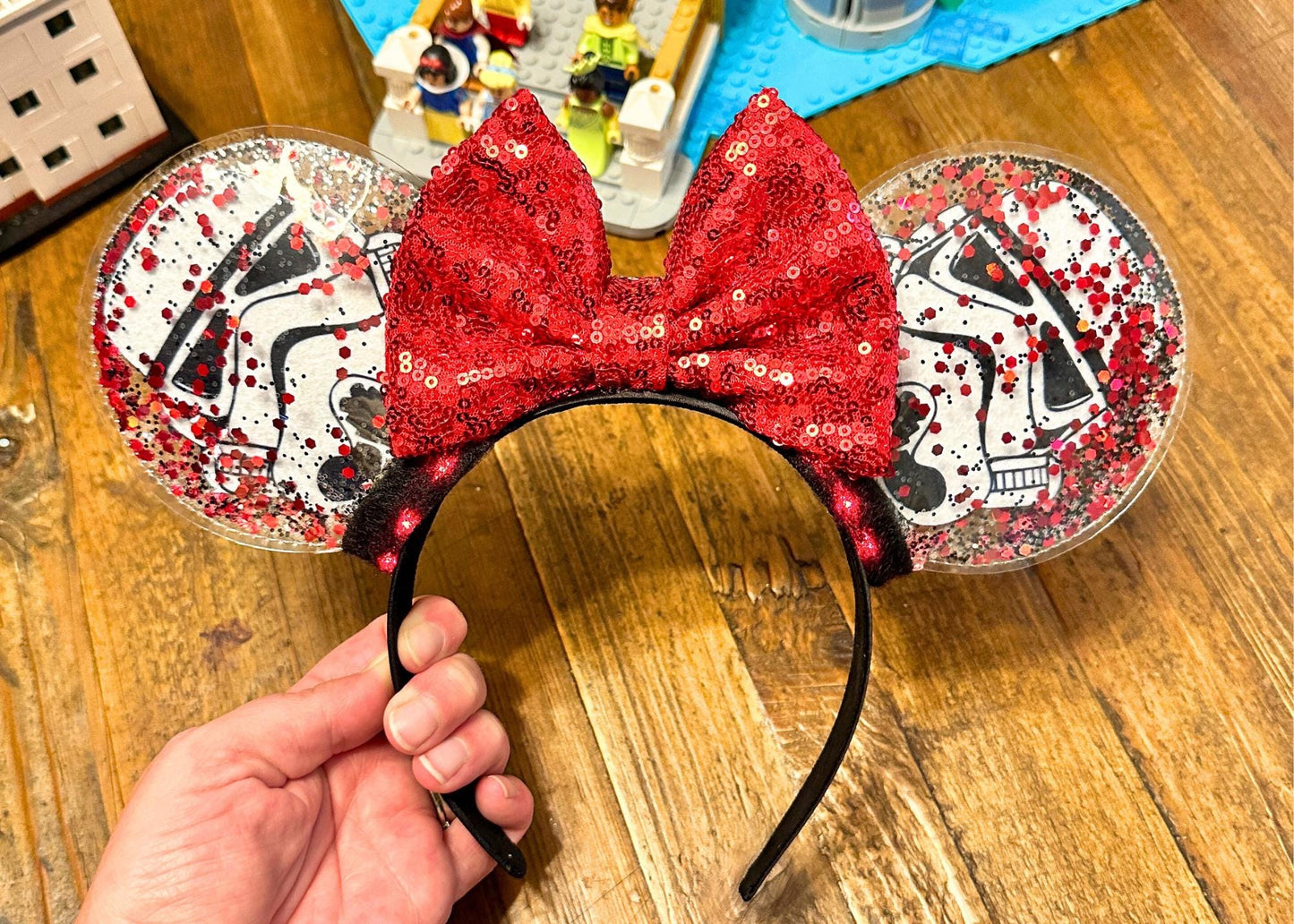 Star Wars inspired Disney Ears, Storm Trooper Mickey Ears, Glitter Bubble Minnie Ears, Darth Vader, Mandalorian, Galaxys Edge, Kylo Ren