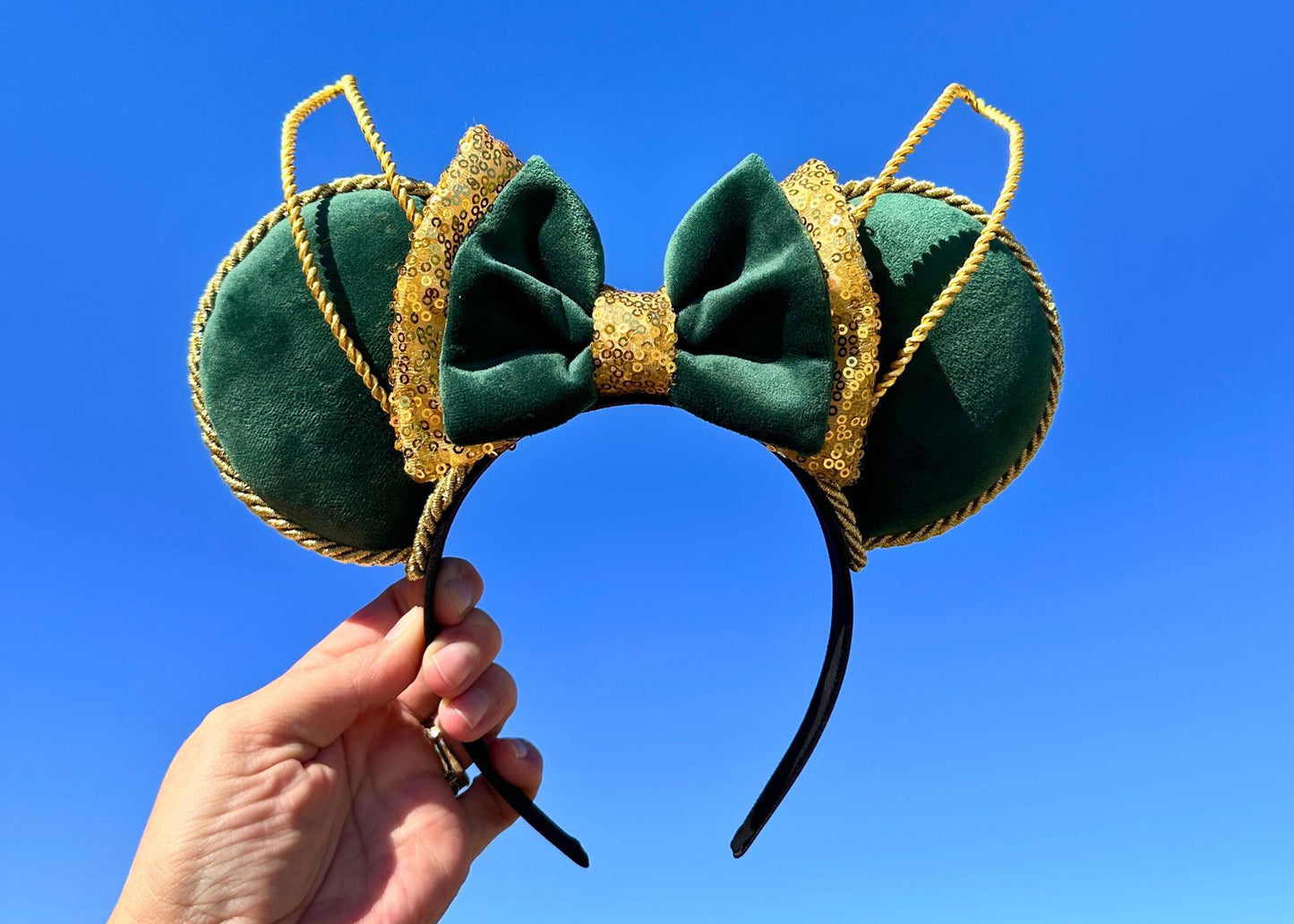 God of Mischief Inspired Green Velvet Mouse Ears