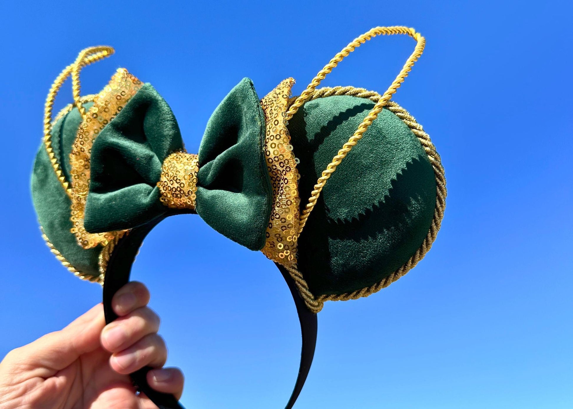 God of Mischief Inspired Green Velvet Mouse Ears