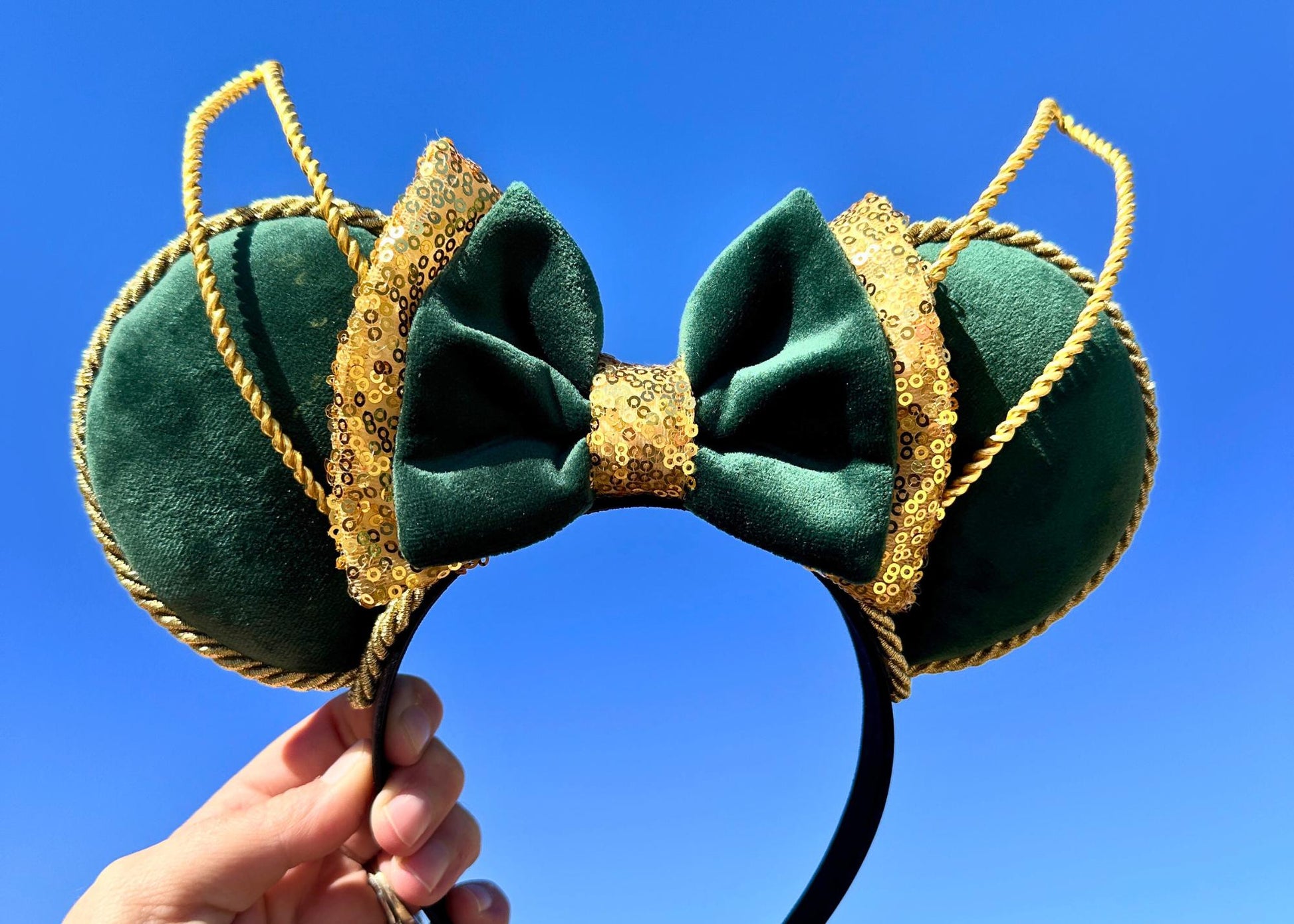 God of Mischief Inspired Green Velvet Mouse Ears