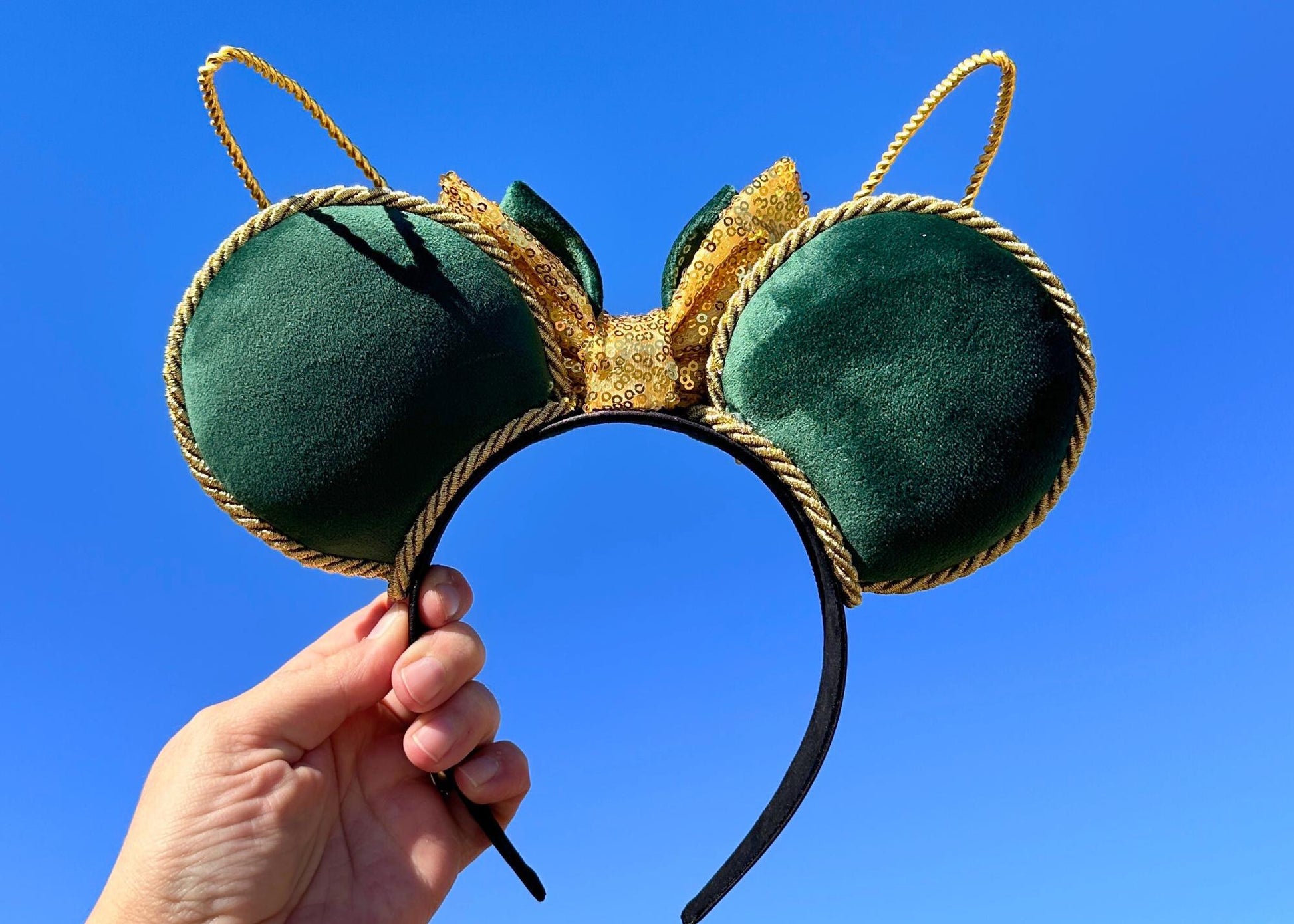 God of Mischief Inspired Green Velvet Mouse Ears