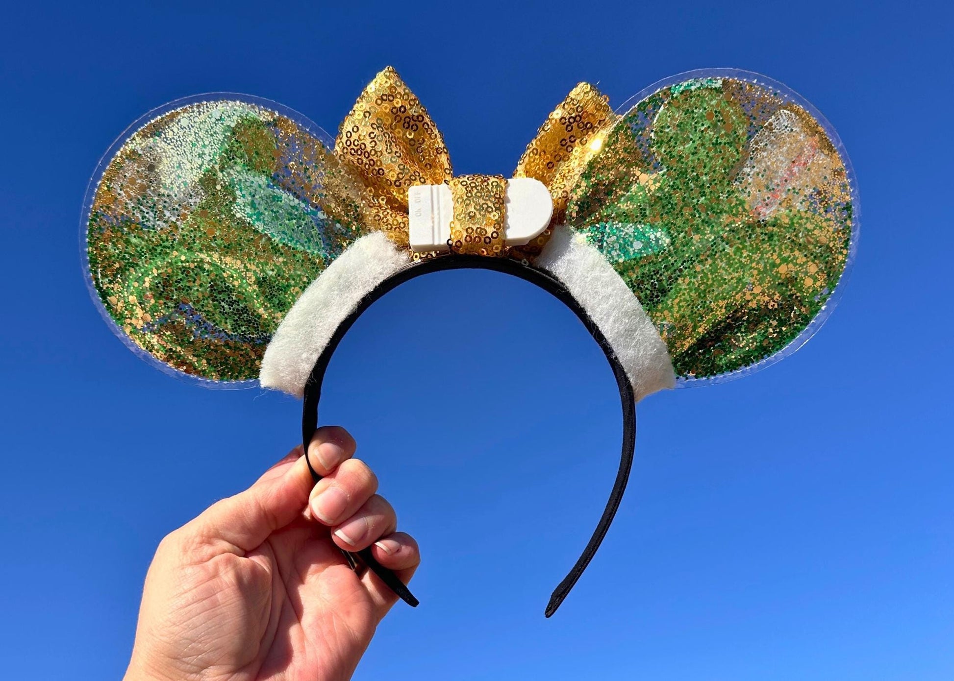 St Patricks Day Mickey Leprechaun Disney Ears, Green Gold Glitter Minnie Ear, Saint Patty's Headband, Lucky Irish, Pinch Me Kiss Me, Ireland