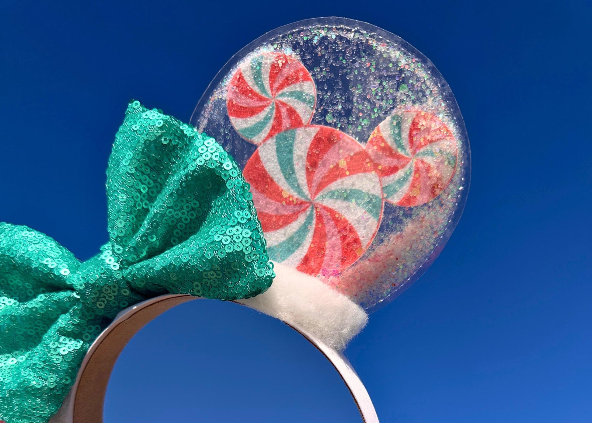 Blue Pink Mickey Heads Preppy Disney Ears, Spring Glitter Shaker Minnie Ears with Sequin Bow, Disneyland Peppermint Candy Snacks, Easter