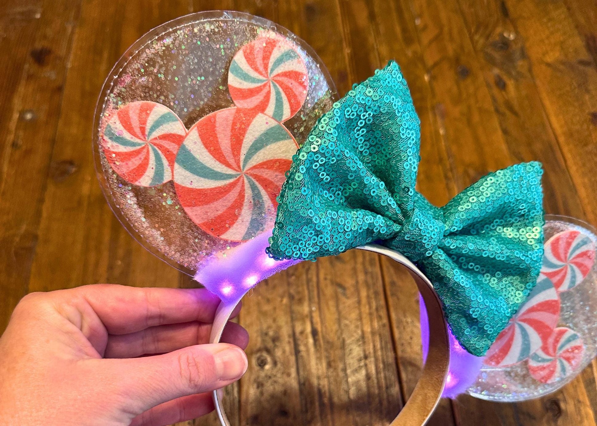 Blue Pink Mickey Heads Preppy Disney Ears, Spring Glitter Shaker Minnie Ears with Sequin Bow, Disneyland Peppermint Candy Snacks, Easter